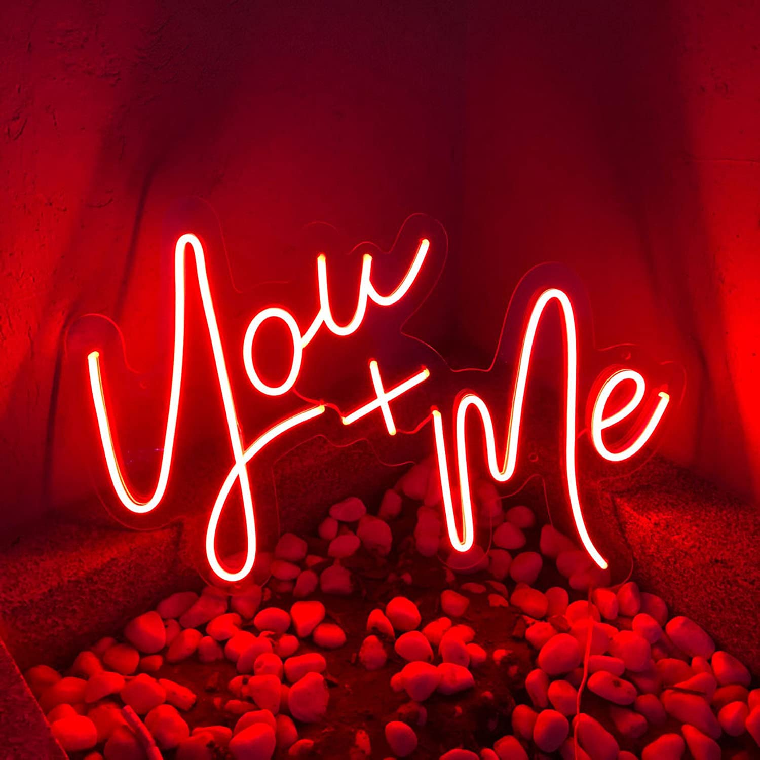 You & Me Neon Sign Light - Custom Wall Art Decor for Weddings, Anniversaries & Parties - Perfect Wedding Gift & Romantic Home Decor - Ideal for Bedroom, Living Room & Event Venues
