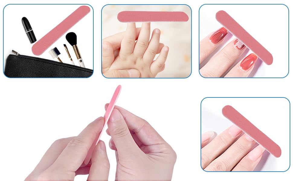 Premium Red Square Disposable Nail Files - Double Sided Emery Boards for Manicure & Pedicure (4.5 Inch, 24 Pack) - Perfect for Home Nail Care, Salon Professionals & Travel Essentials