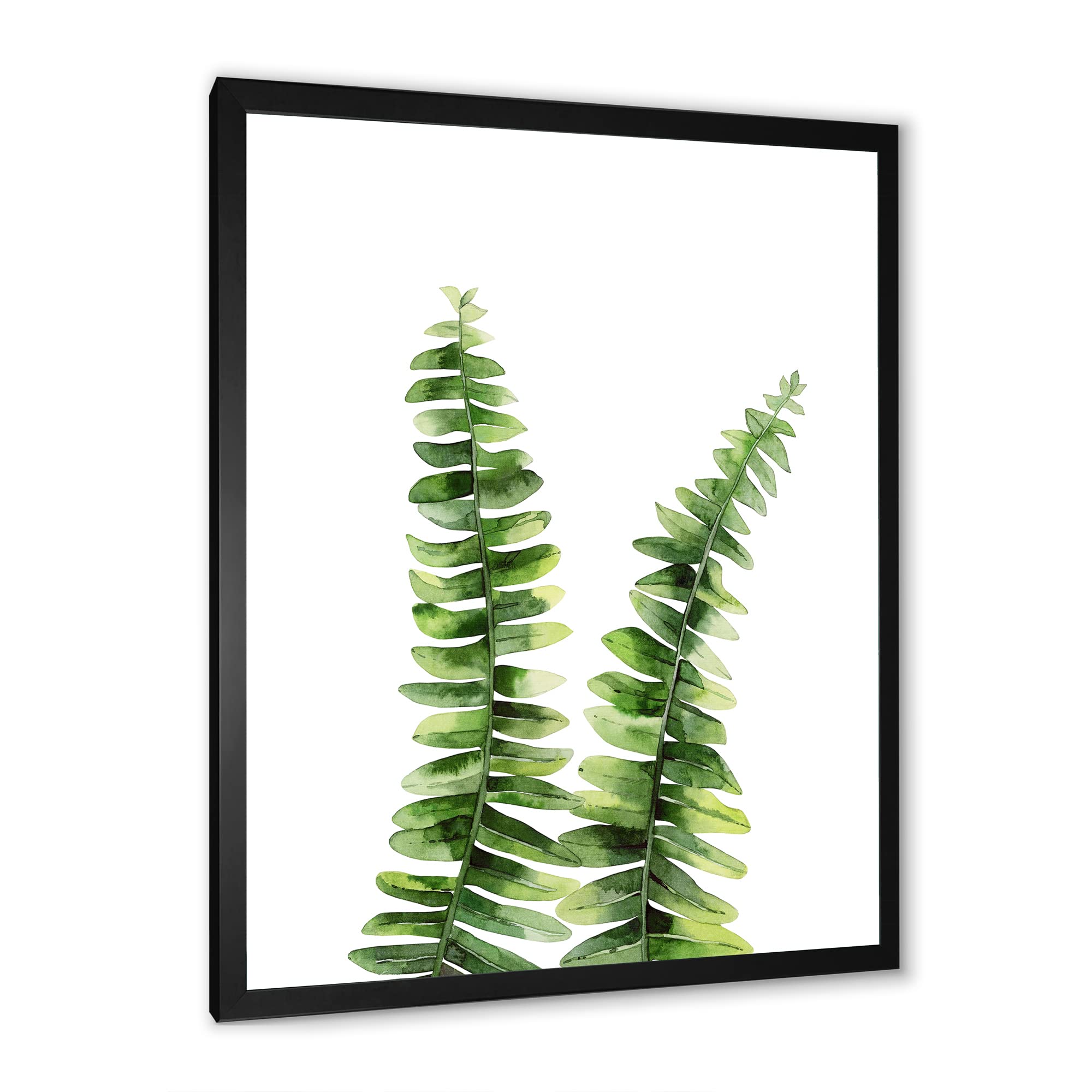 Tropical Fern Plant Wall Art - Green Botanical Detail Framed Print for Home & Office Decor | Perfect for Living Room, Bedroom, or Office Spaces
