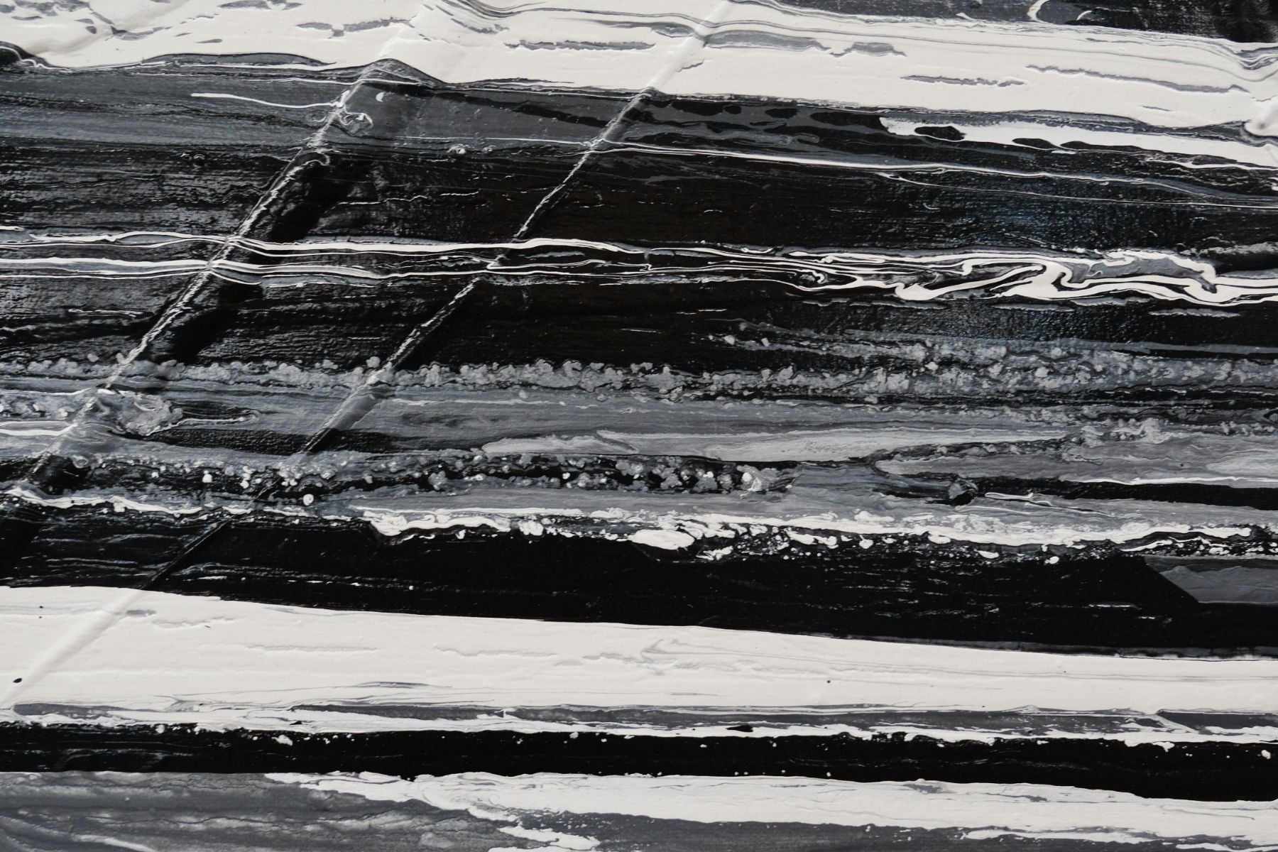 Licorice Moments 200cm x 80cm Black White Grey Textured Abstract Canvas Art - Modern Wall Decor for Living Room, Bedroom & Office
