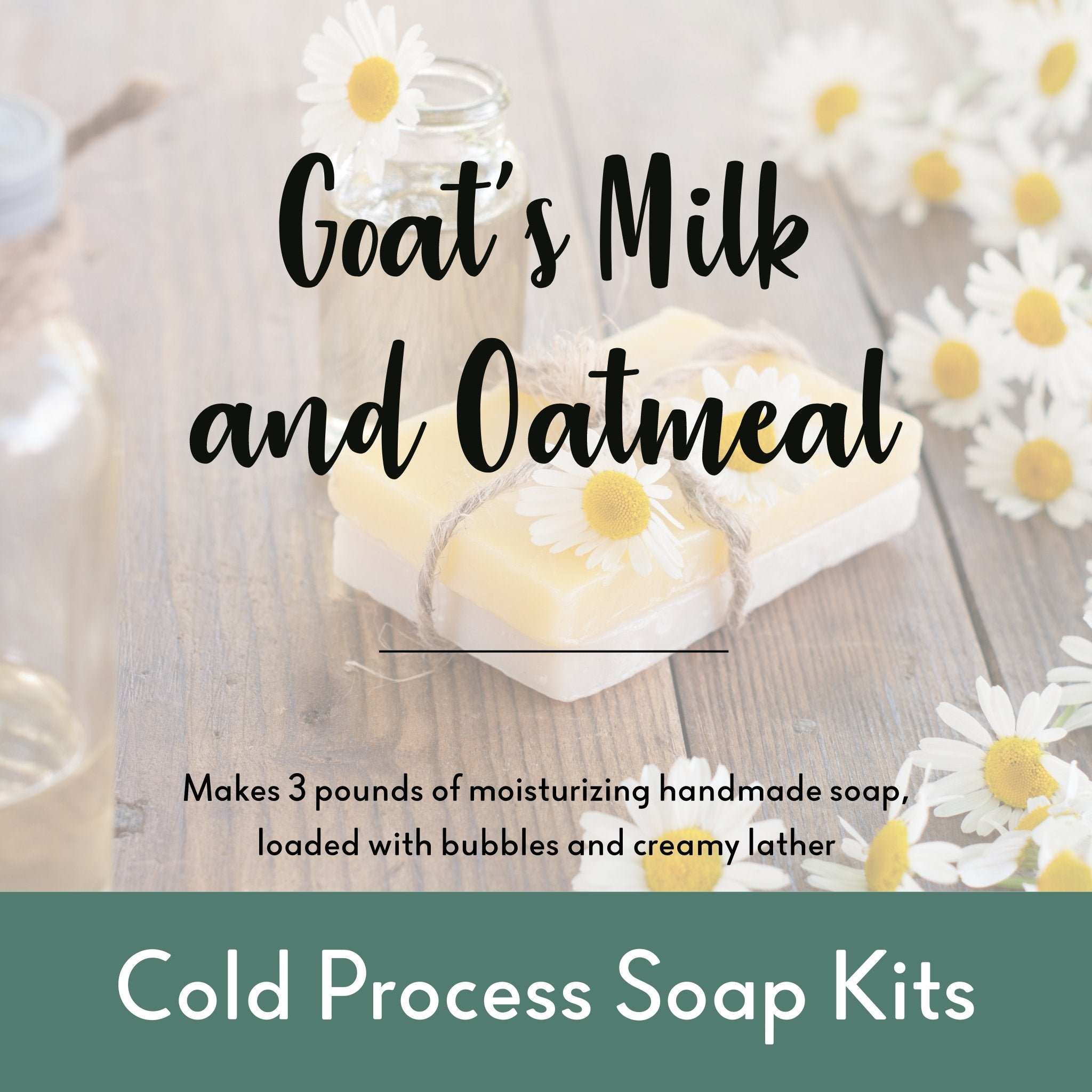 Cold Process Soap Making Kit with Goat's Milk & Oatmeal - 3+ lb DIY Handmade Soap Supplies for Beginners, Gifts & Home Spa Use