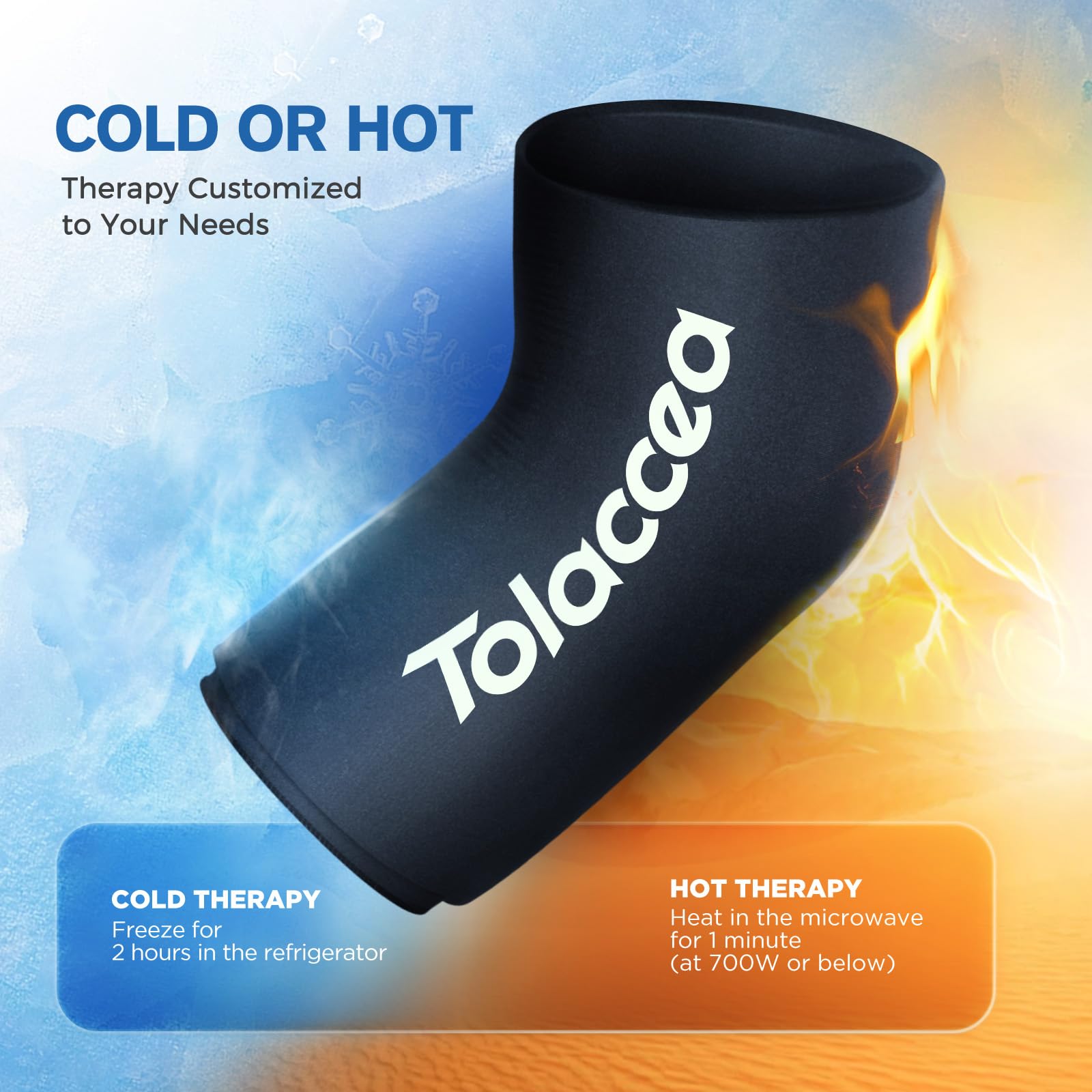 Reusable Elbow & Knee Ice Pack - Cold Therapy Compression Sleeve with Gel for Shin Splints, Calf Strain, Tennis Elbow, Tendonitis - Flexible & Adjustable for Sports Injuries & Post-Surgery Recovery (Small, Black) - Perfect for Athletes, Runners & Joint Pain Relief