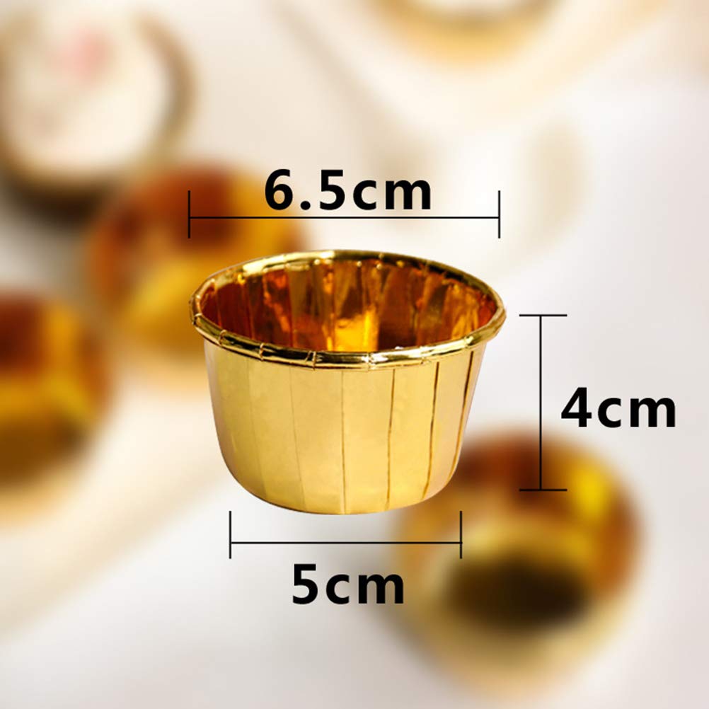 Premium 100-Pack Silver & Gold Curled Edge Baking Cups - Disposable Muffin & Cupcake Liners for Home Baking, Party Treats & Professional Dessert Displays