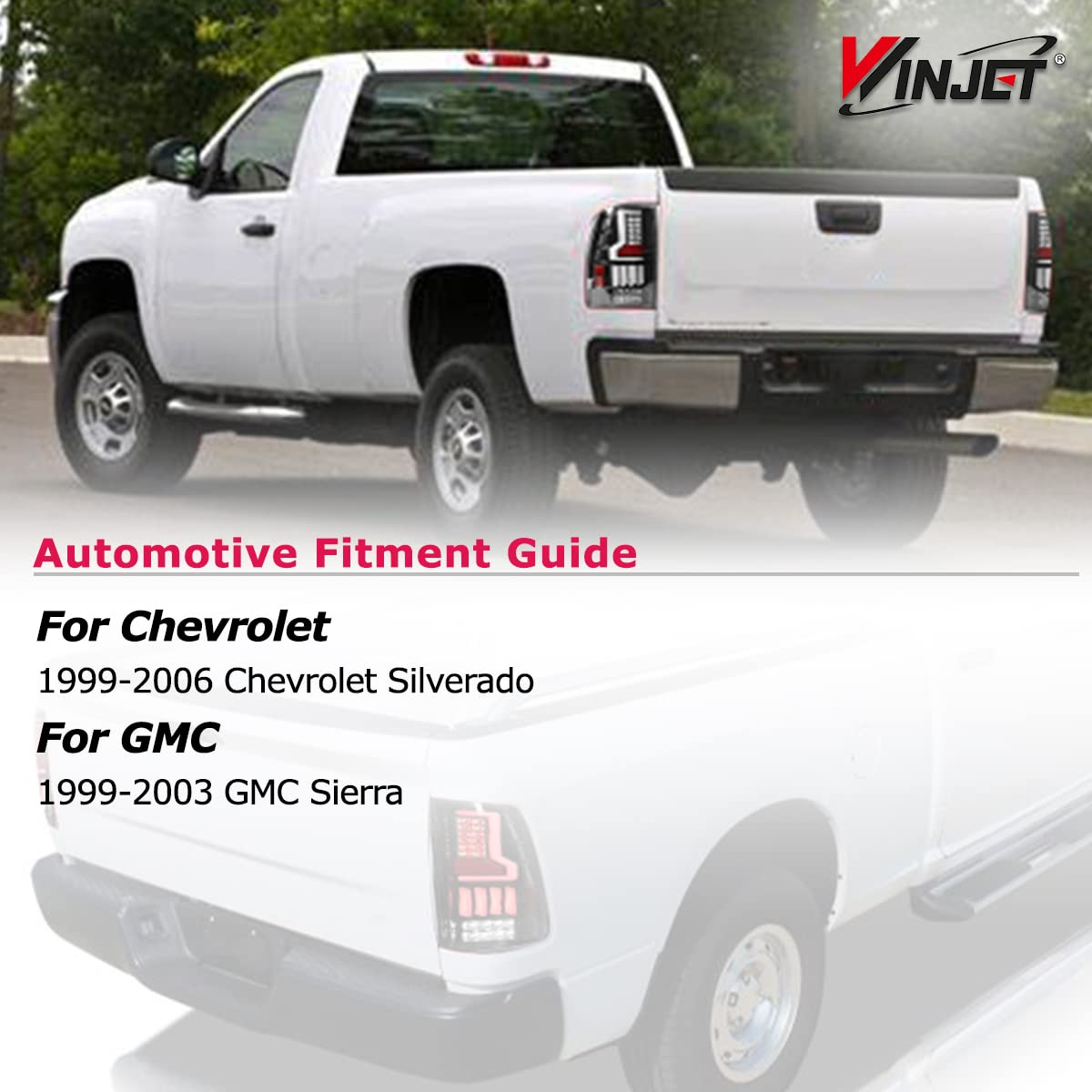 Winjet LED Tail Lights Assembly for 1999-2006 Chevy Silverado & 1999-2003 GMC Sierra - DRL, Turn Signal & Brake Running Lights (Clear Lens, 1 Pair Left+Right) - Perfect for Off-Roading & Night Driving