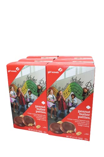 Girl Scouts Cookies – Handmade Peanut Butter Patties with Organic Ingredients & Chocolate Coating - 9oz Each (Pack of 6) | Perfect for School Lunches, Office Snacks & Gift Giving