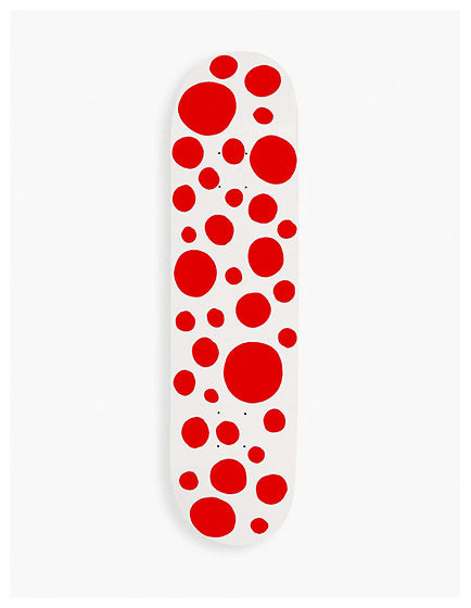 YAYOI KUSAMA Red Polka Dot Skateboard Deck - Artistic Collector's Skateboard for Home Decor & Street Skating