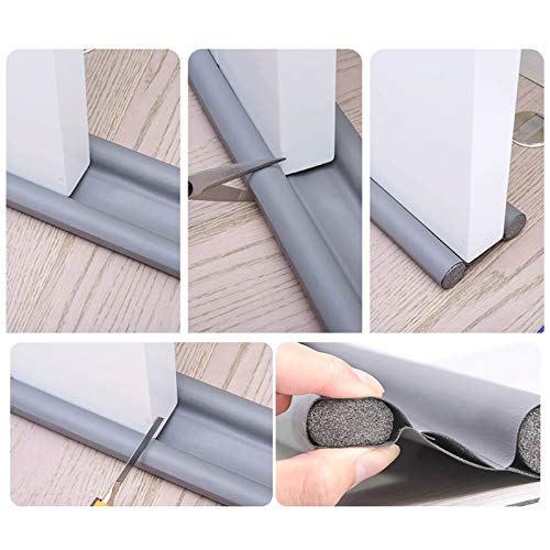 96cm Flexible Door Bottom Seal Strip - Weatherproof Wind Blocker for Draft Protection - Perfect for Exterior/Interior Doors, Windows & Garages (Black)