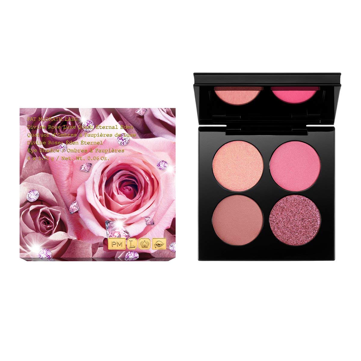 Pat McGrath Divine Rose Luxe Quad Eyeshadow Palette - Eternal Eden | Vegan & Cruelty-Free Eye Makeup for Day & Night Looks | Perfect for Bridal, Party & Special Occasion Makeup
