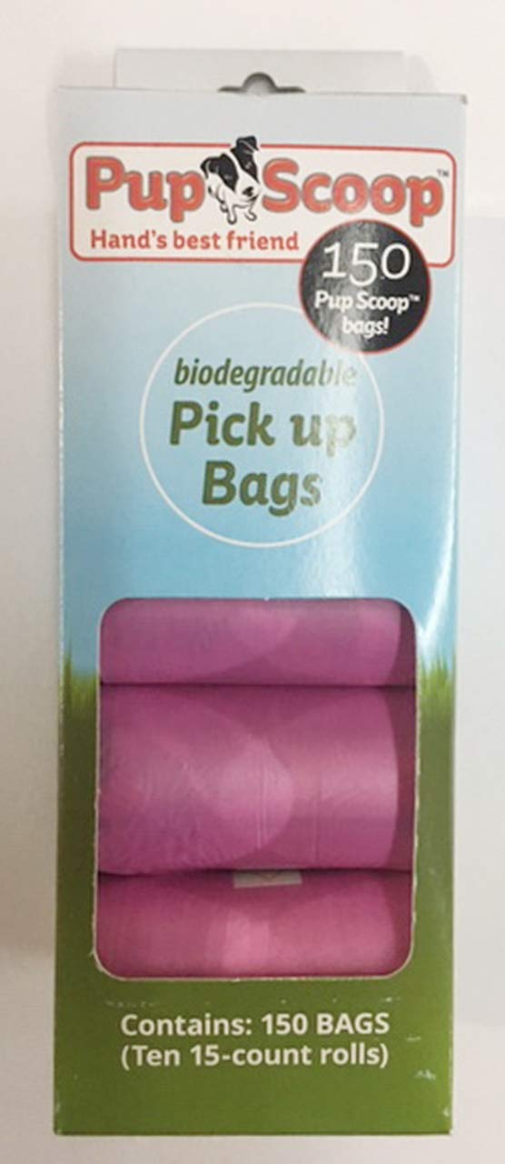 Eco-Friendly Pink Pupscoop Poop Bags - 10 Pack Biodegradable Dog Waste Bags for Small & Medium Dogs - Perfect for Park Walks, Backyard Cleanup & Travel Use