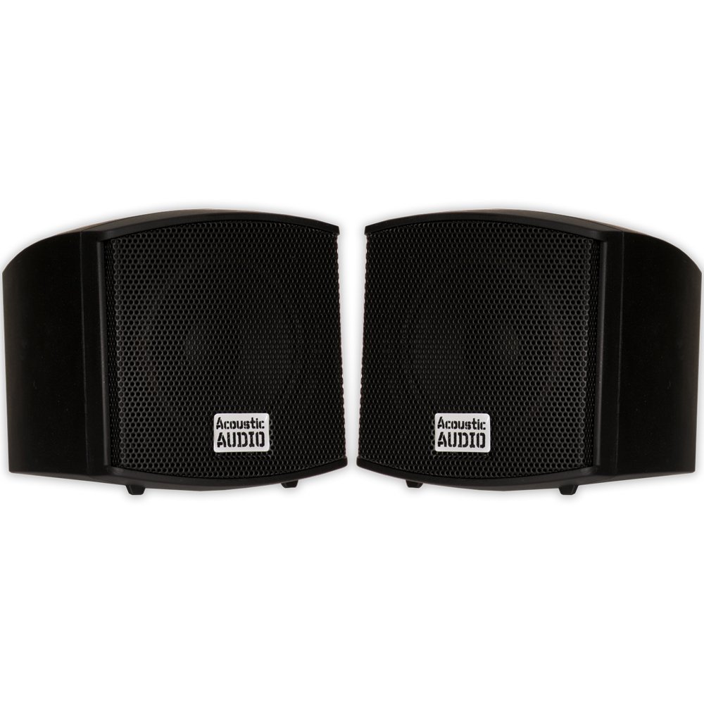 Acoustic Audio AA321B & AA32CB Wall Mountable Indoor Speakers - 7 Piece Home Theater Speaker System for Surround Sound, Movies & Music