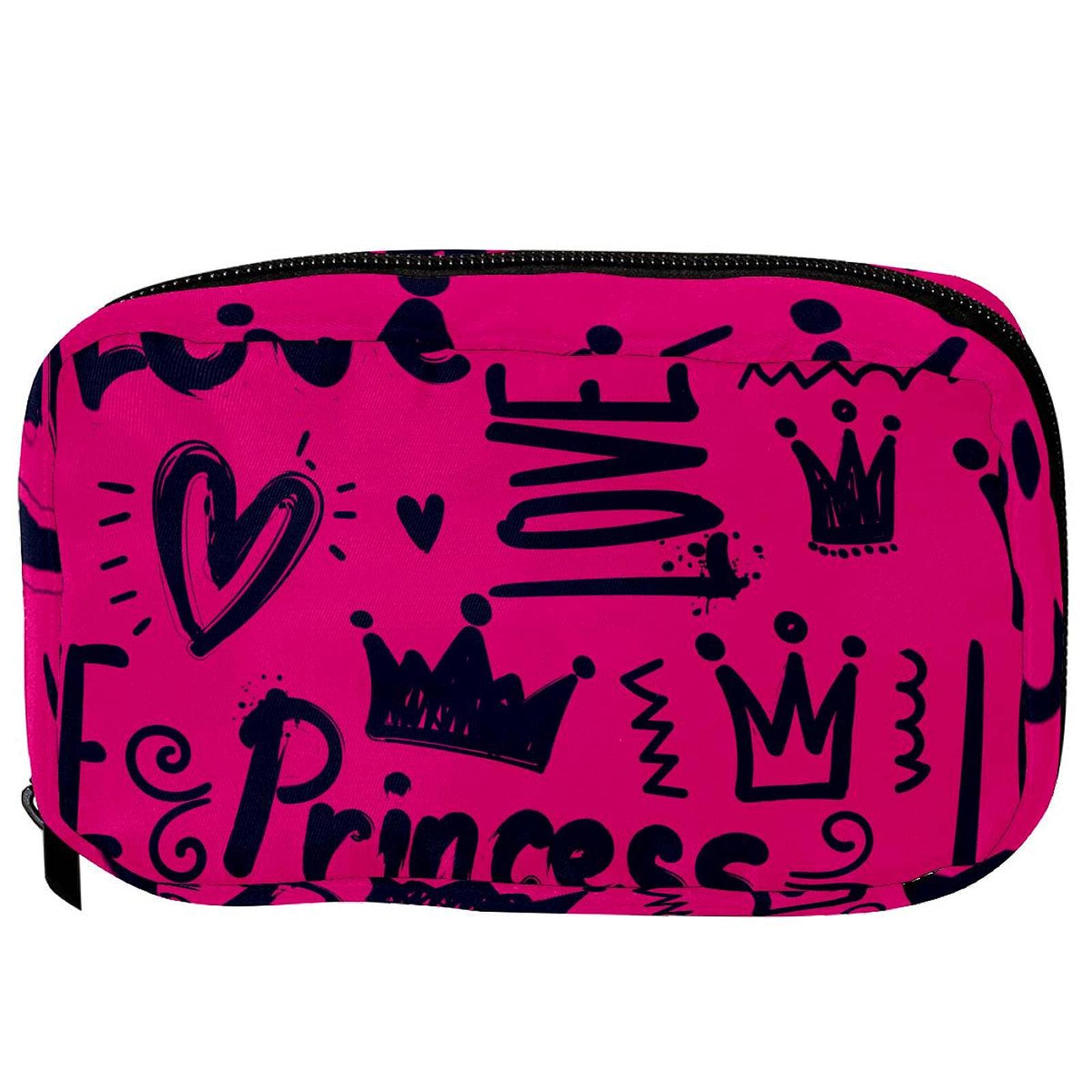 Princess Rose Red Toiletry Bag for Women - Travel Cosmetic Pouch & Makeup Organizer