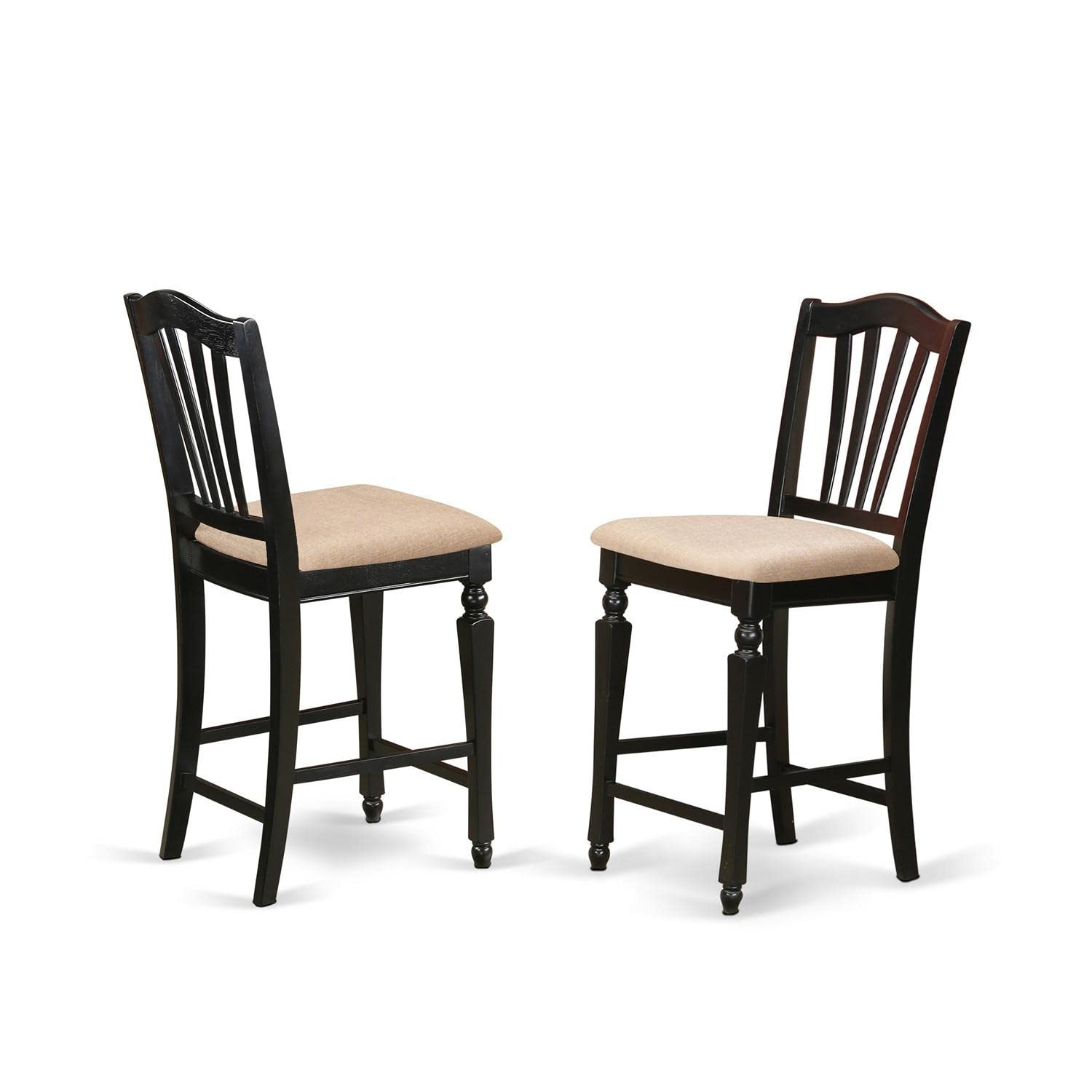 East West Furniture JACH3-BLK-C 3-Piece Counter Height Dining Set - 36