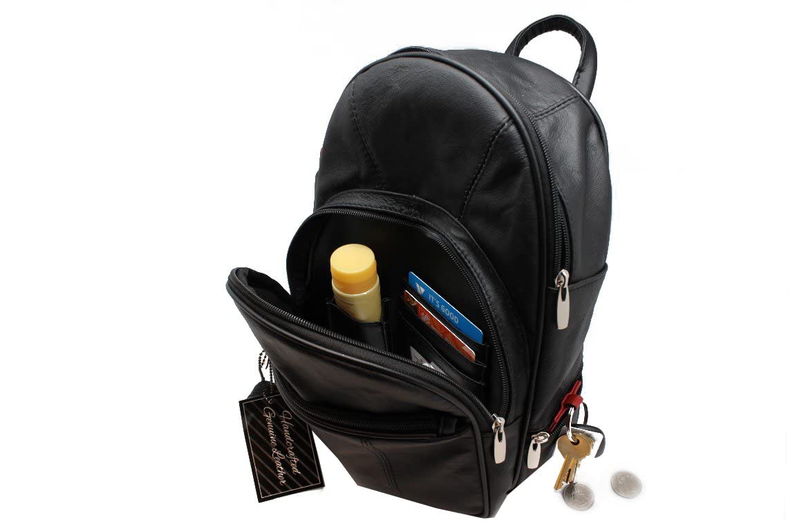 Premium Genuine Leather Backpack for Women - Stylish Tan Laptop Bookbag with Multiple Pockets & Adjustable Straps | Perfect for Work, Travel & College