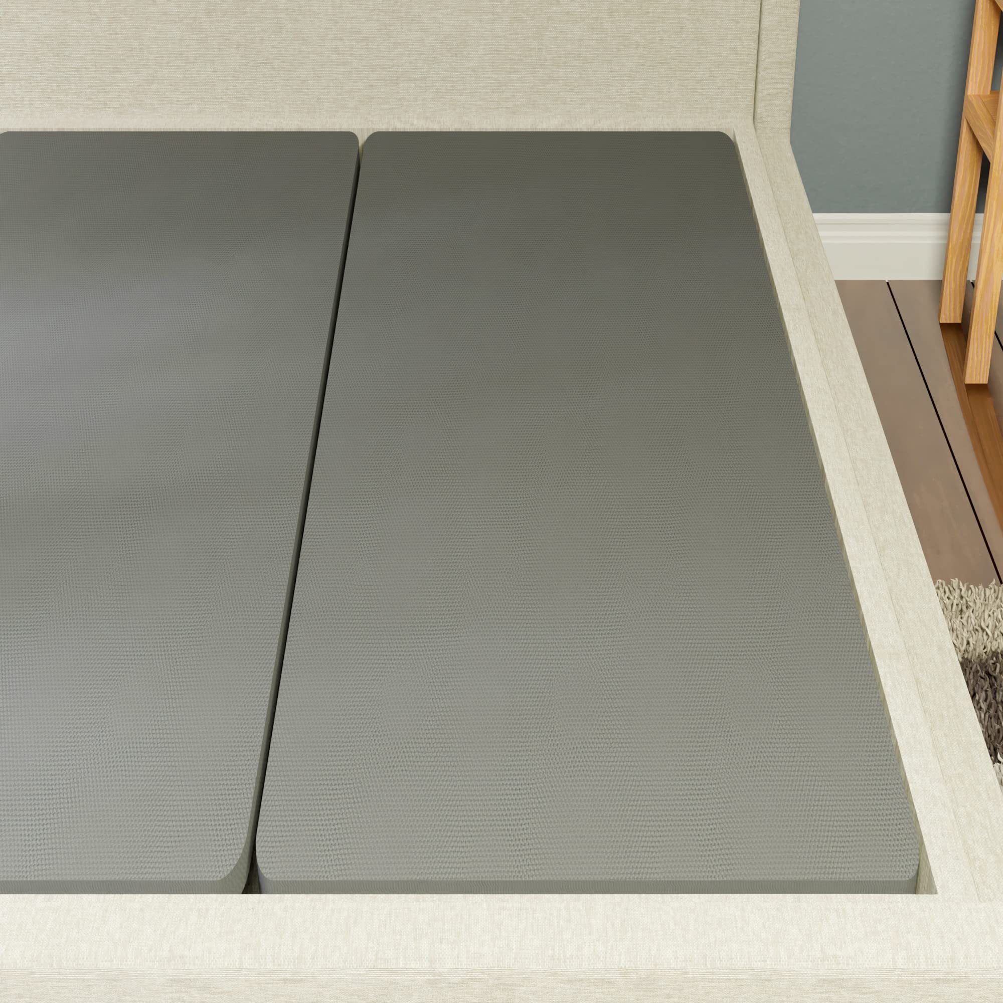 Greaton 1.5-Inch Split Bunkie Board for Mattress Support - King Size Bed Foundation, Fully Assembled, Enhanced Comfort & Durability, Grey - Perfect for Platform Beds, Adjustable Bases & Box Spring Replacement