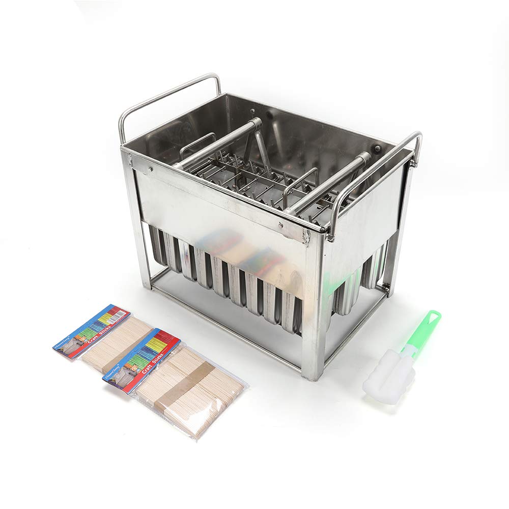 Premium Stainless Steel Popsicle Molds Kit - 30Pcs Ice Lolly Maker with Cleaning Brush - BPA-Free Reusable Ice Cream Stick Holder for Homemade Frozen Treats - Perfect for Summer Parties, Kids Snacks & Healthy Desserts