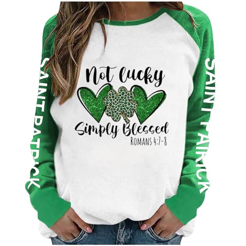 Women's Long Sleeve Workout Tops - Plus Size Athletic Shirts for Women - St. Patrick's Day Fitness Apparel - Perfect for Yoga, Running & Gym