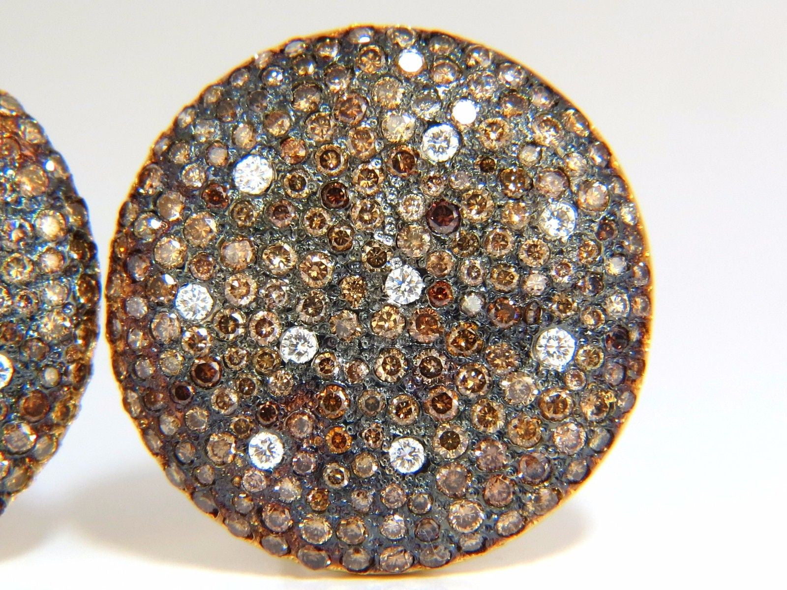 6.00ct Natural Fancy Color Diamond Bead Set Earrings in 18K Gold - Perfect for Weddings, Parties & Special Occasions