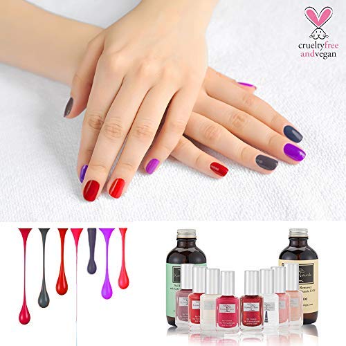 Organic Nail Polish Set - Karma Lady Desire Vegan & Cruelty-Free Base Coat & Non-Toxic Nail Polish Remover - 10 Pack for Natural Nail Care & Safe Nail Art - Perfect for Home Manicures & Salon Use