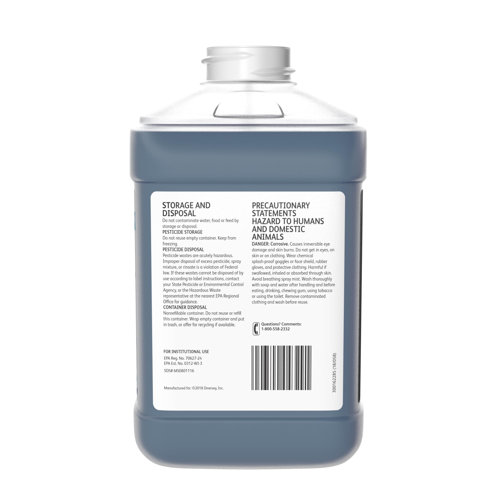 VIREX Diversey II 256 04329 Hospital Grade Disinfectant Cleaner & Deodorant - Mint Scented Floor Cleaner, J-Fill Concentrate, 2.5-Liter (2-Pack) for Hospitals, Clinics, Schools & Commercial Spaces