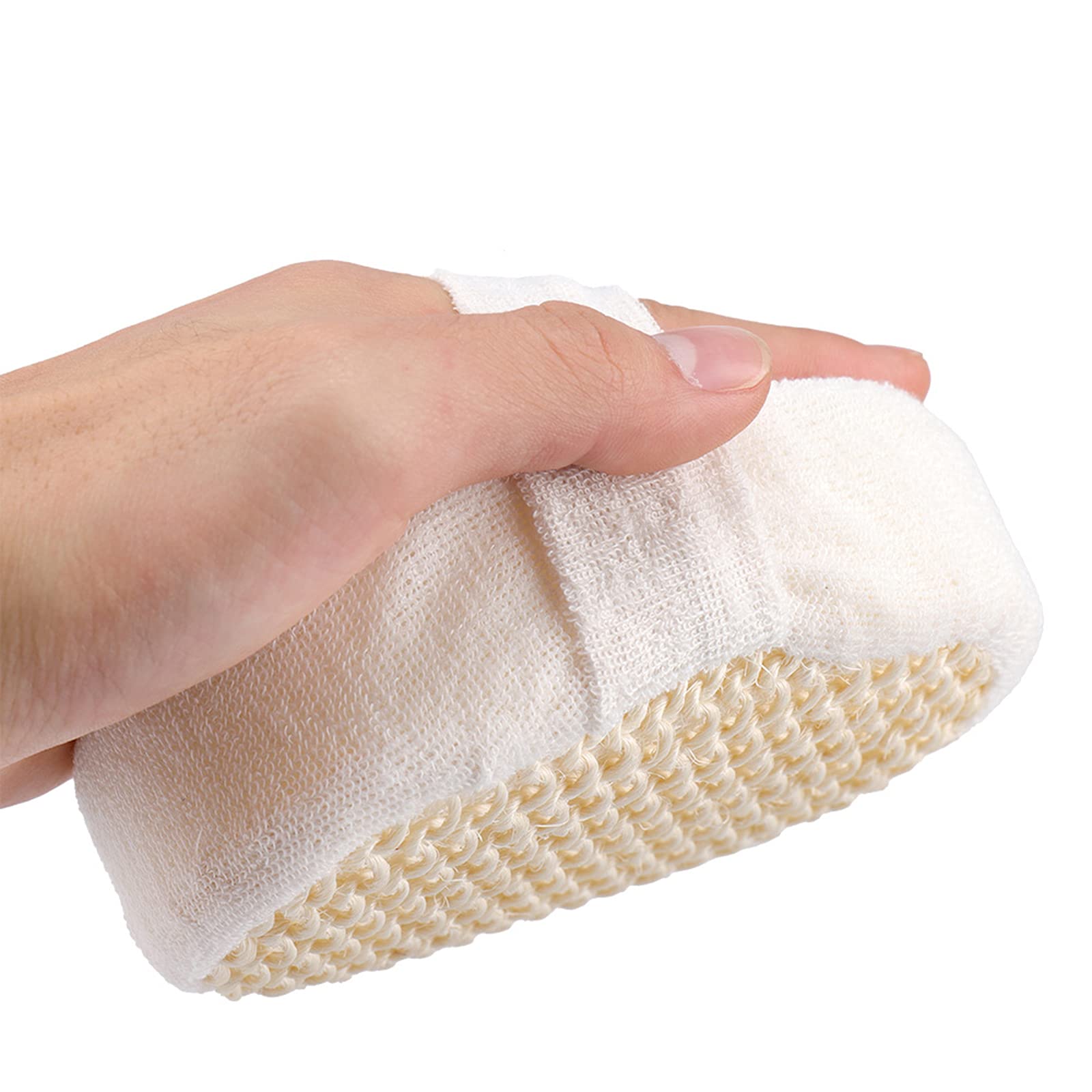 Layfoo Body Exfoliating Sponge - Soft Puff Brush for Gentle Skin Cleansing & Exfoliation | Perfect for Shower, Bath & Body Care (Beige)
