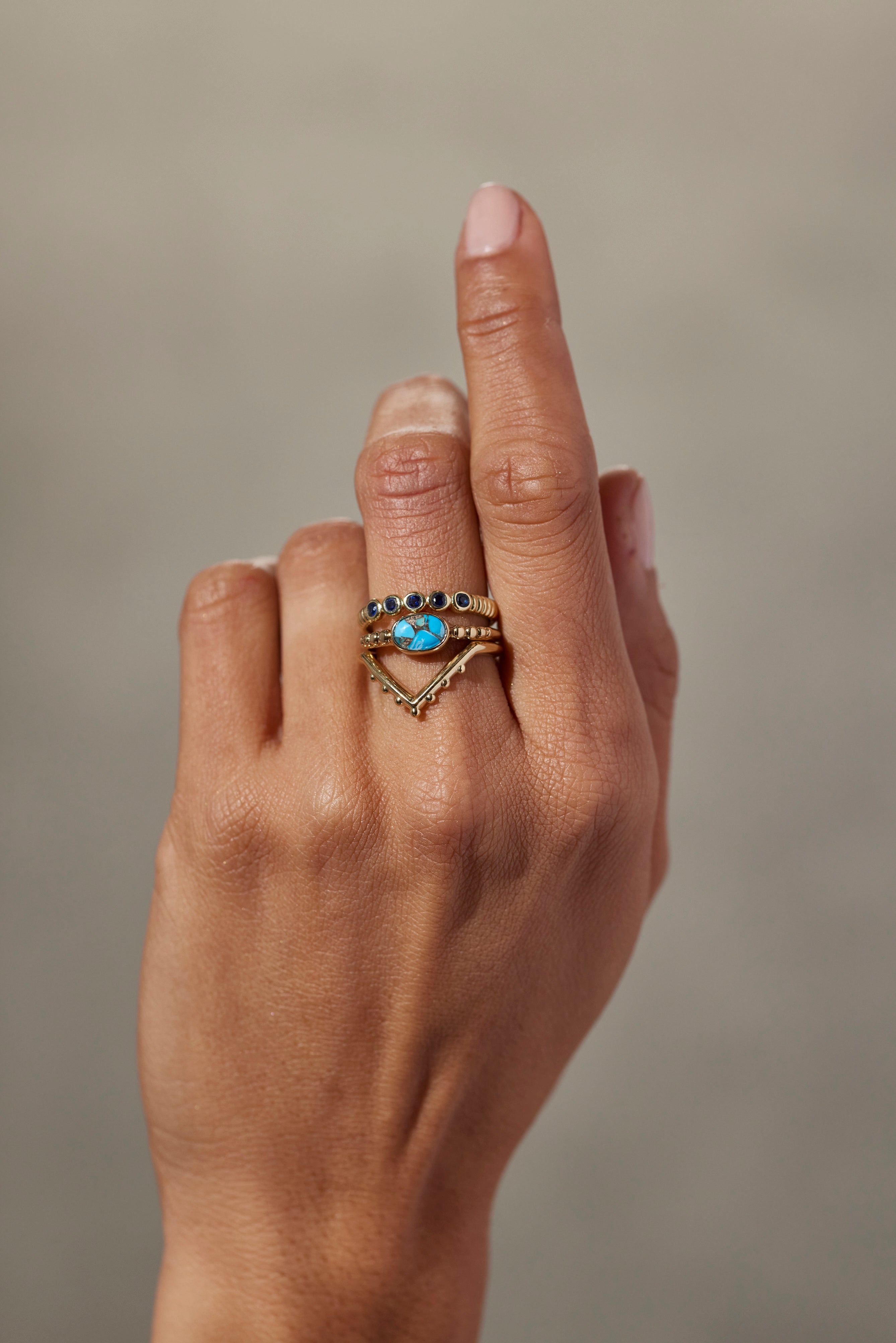 Binded Sapphire Gold Stacker Ring - Elegant Stackable Jewelry for Women | Perfect for Layering, Everyday Wear & Special Occasions
