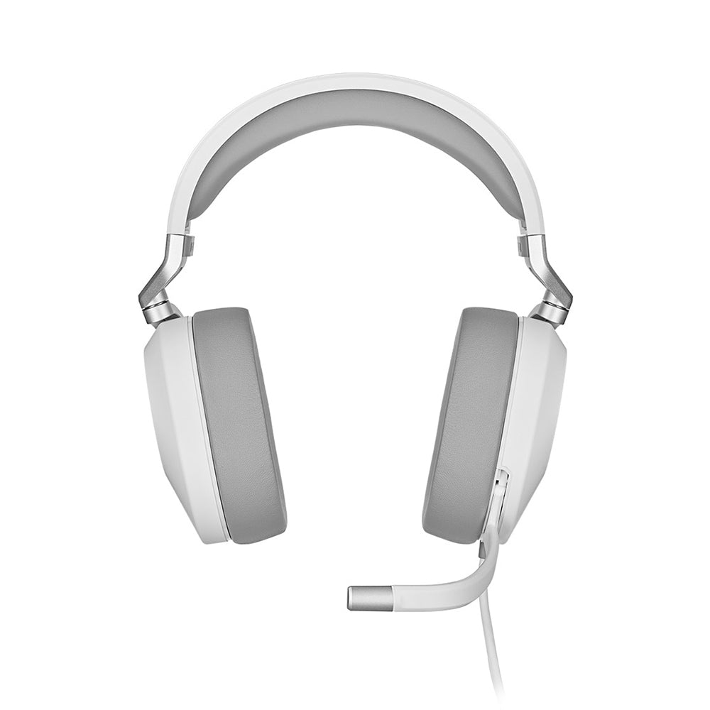 Corsair HS65 Surround Gaming Headset - White | 7.1 Virtual Surround Sound, Memory Foam Ear Cushions | Perfect for PC, PS5, Xbox & Competitive Gaming