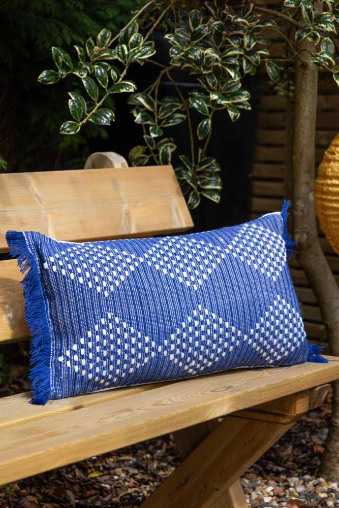 Premium Blue Diamond Outdoor Cushion - Waterproof & UV Resistant Patio Furniture Cushion for Garden, Poolside, and Deck Comfort