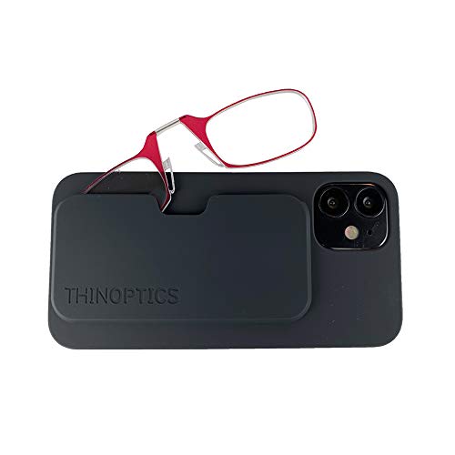 ThinOptics Mini Black Slimline Case Rectangular Reading Glasses - Lightweight & Portable Eyewear for Reading, Travel, and Everyday Use