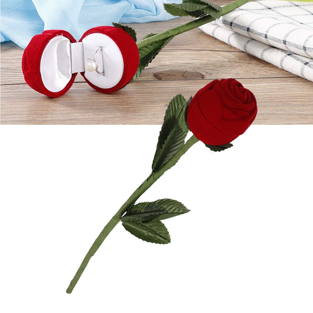 Elegant Jewelry Box for Necklace & Wedding Rings - Durable Rose Flower Design with Red Velvet Interior - Perfect for Storing Earrings, Rings & Necklaces - Great for Wedding Proposals, Anniversary Gifts & Travel Jewelry Organizer