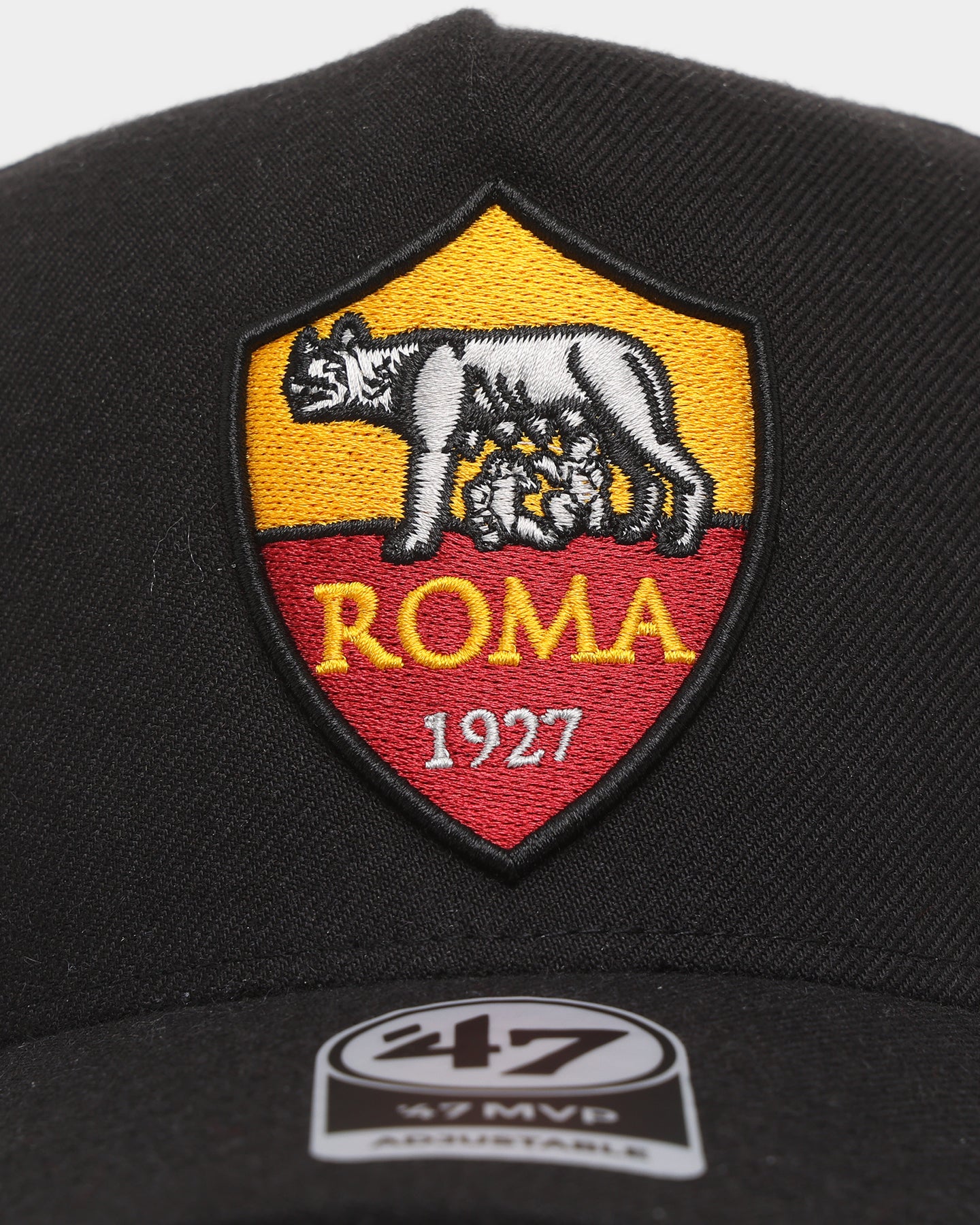 47 Brand AS Roma Replica 47 MVP DT Snapback Black Hat - Official Licensed Adjustable Baseball Cap for Men & Women - Perfect for Soccer Fans, Game Day & Casual Wear