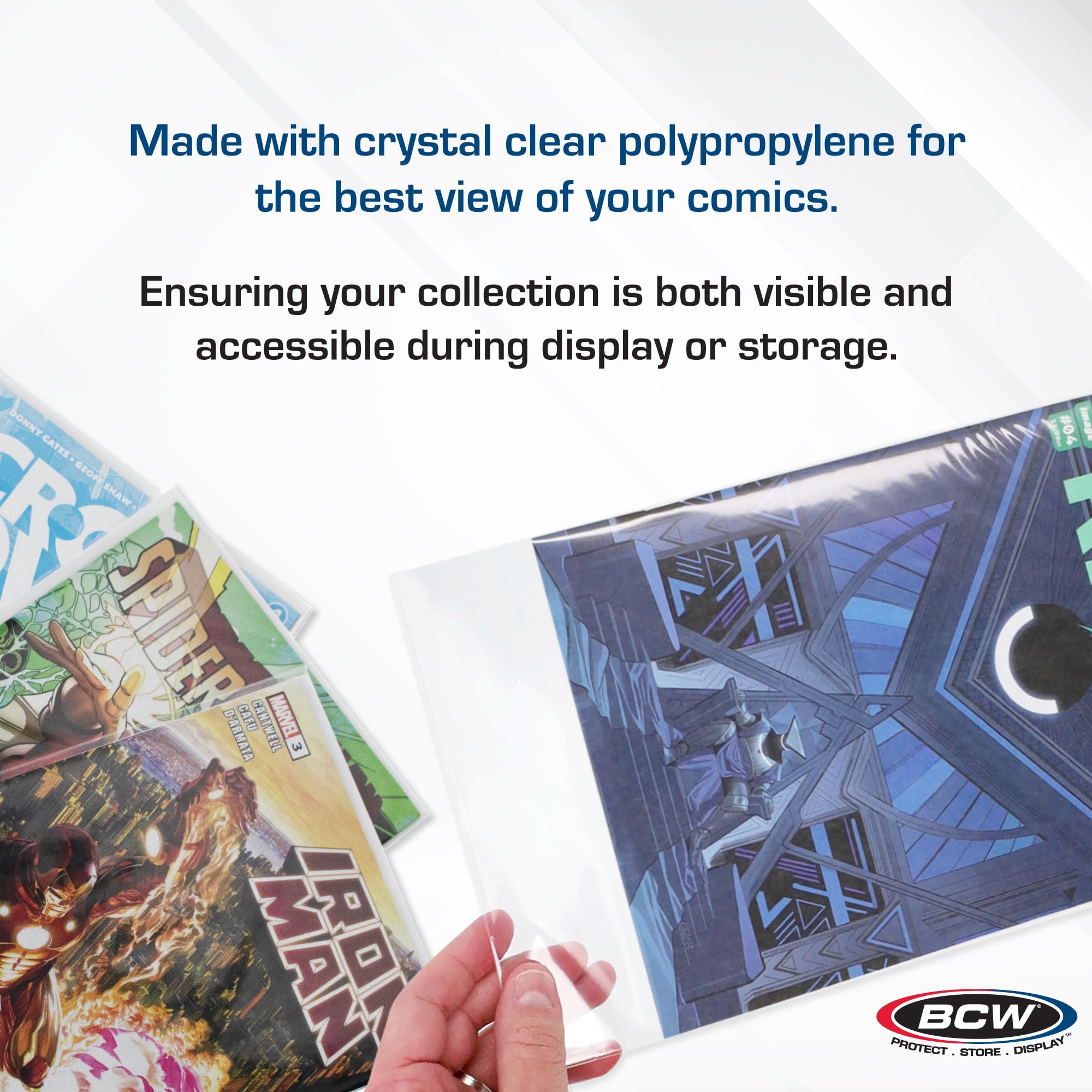 BCW Thick Golden Age Comic Bags - 100 Count | Acid-Free Polypropylene Sleeves for Comic Book Protection | Crystal Clear Storage for Golden Age Comics | Perfect for Collectors & Long-Term Preservation