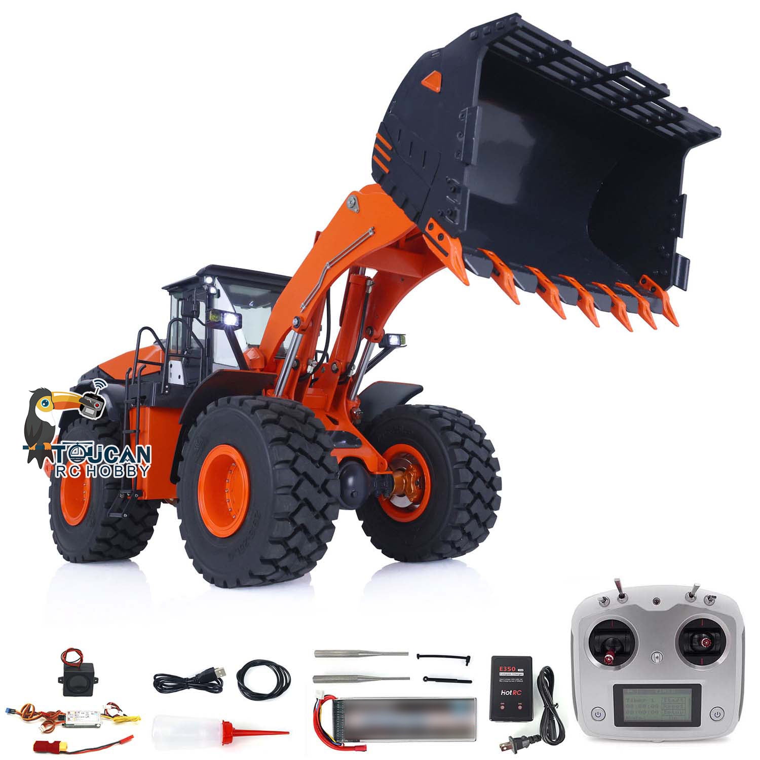 1/14 Scale Hydraulic RC Loader ZW370 JDM 198 - Remote Control Metal Construction Truck with New Sound Module - Realistic Model for Construction Site Play & Collectors