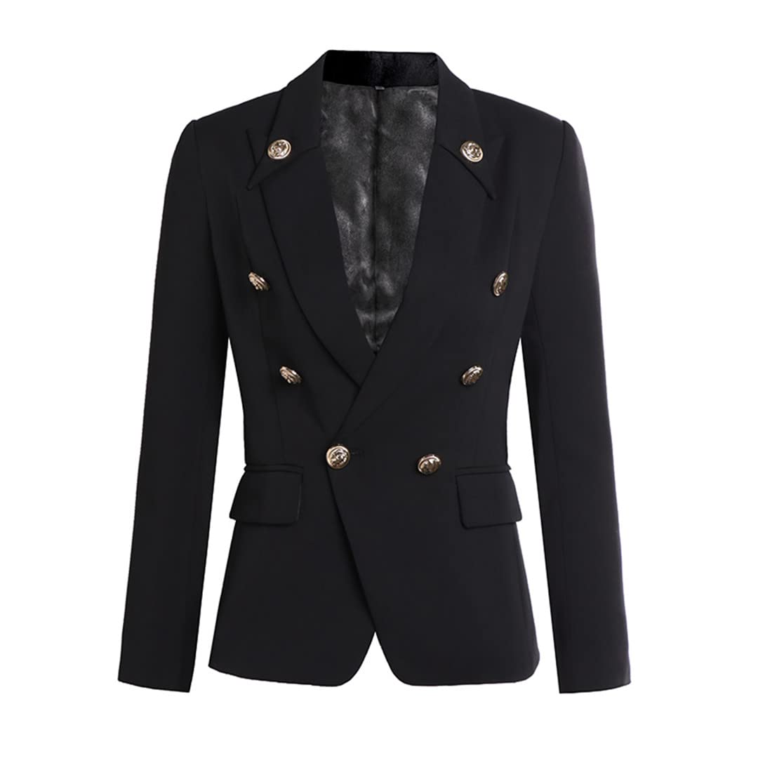 Women's Slim Fit Office Blazer with Buttons - Professional Work Jacket for Business Attire & Formal Occasions