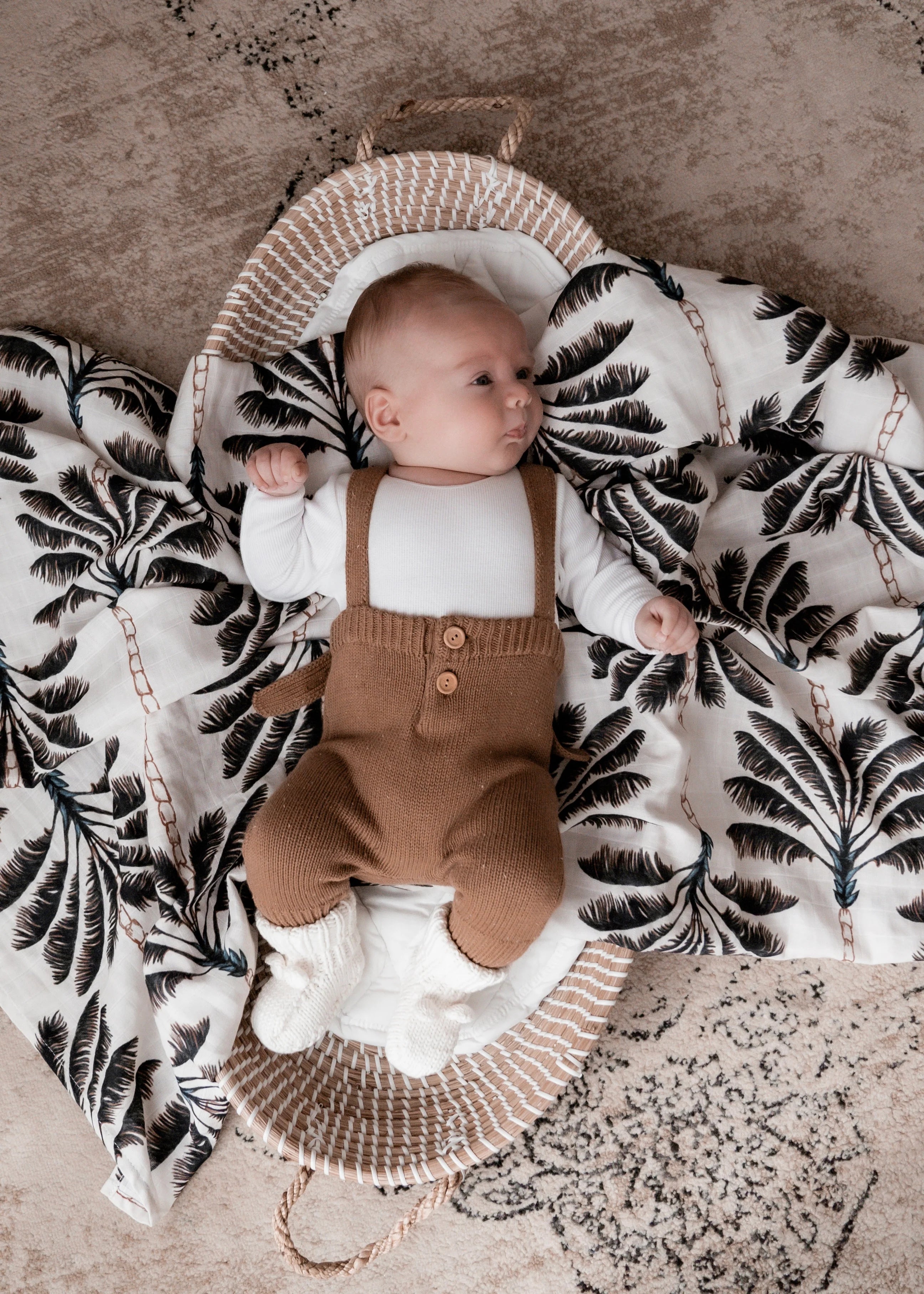 Organic Muslin Swaddle Blanket for Babies - Soft Breathable Cotton Wrap for Newborns & Infants - Perfect for Swaddling, Nursing Cover & Stroller Blanket - Pop Ya Tot Daintree Collection