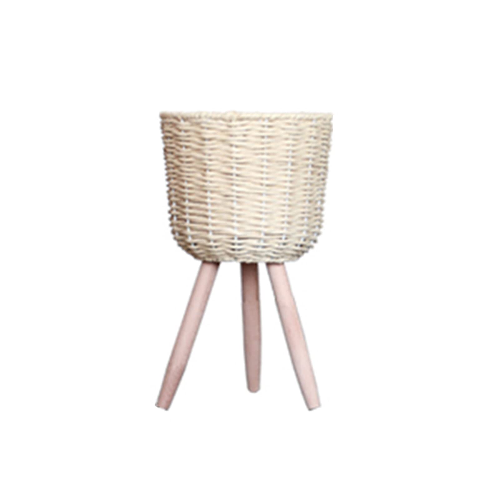 Natural Woven Flower Stand Basket - Decorative Indoor Outdoor Plant Pot Holder for Home, Garden, Balcony | Perfect for Organizing Plants, Storing Gardening Tools, and Enhancing Home Decor