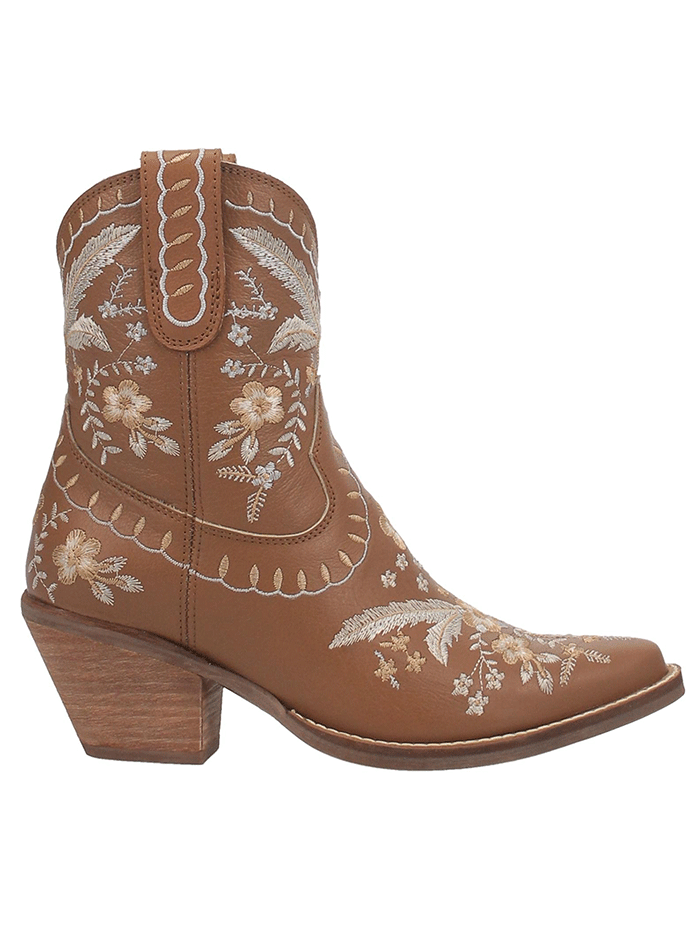 Dingo DI748 Women's Primrose Ankle Western Bootie Brown Cowboy Boots - Comfortable & Stylish for Country Dancing, Rodeo & Casual Outfits