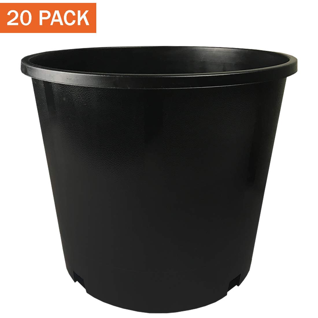 20-Pack 3 Gallon Premium Black Plastic Nursery Pots - Heavy Duty Plant Containers for Gardening, Landscaping & Indoor/Outdoor Plants - Perfect for Vegetables, Flowers, Herbs & Seedlings