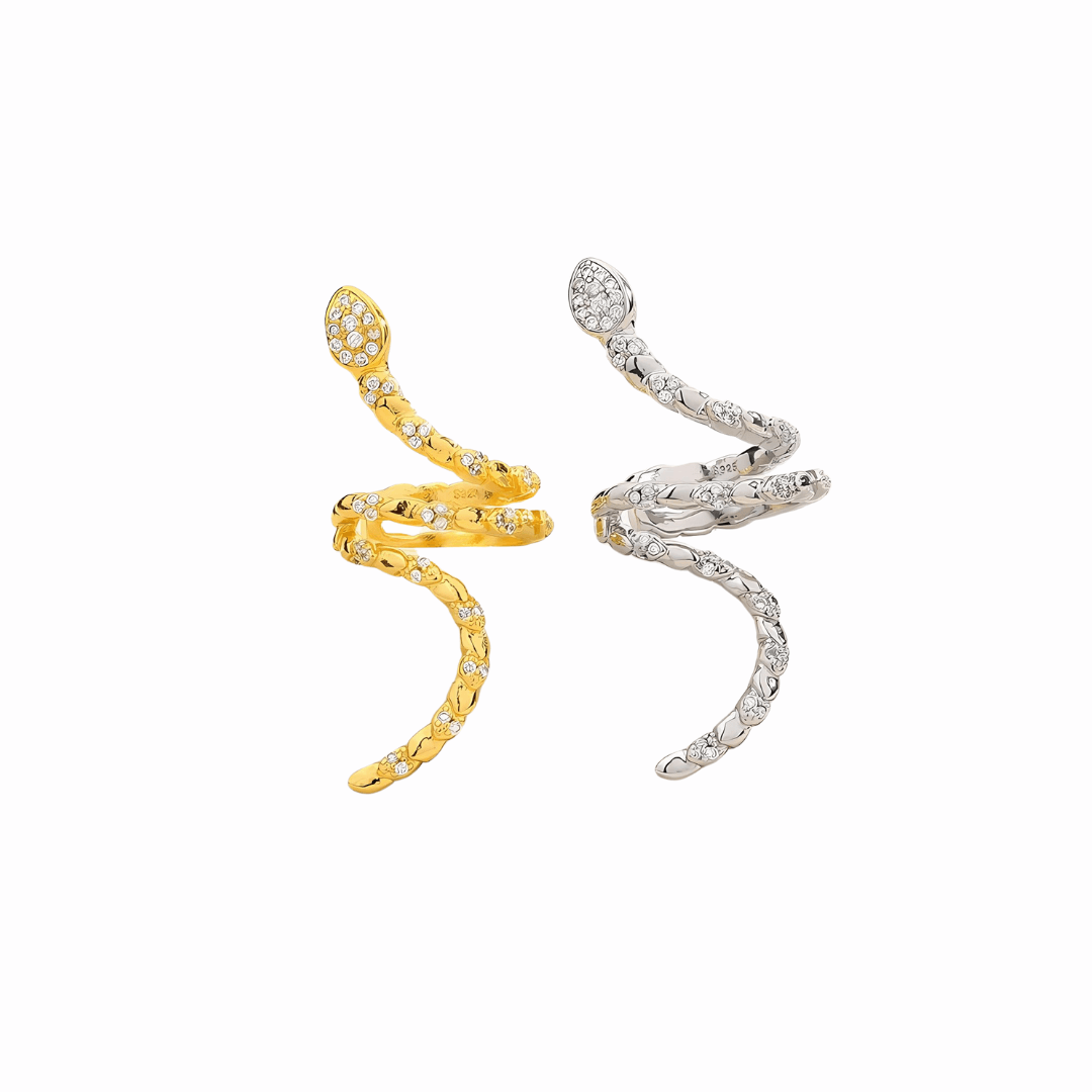 Trendy Silver Snake Ear Cuff Jewelry for Women - Elegant Cartilage Earring for Helix, Tragus & Lobe Piercing - Perfect for Parties, Date Nights & Everyday Wear (R2563)