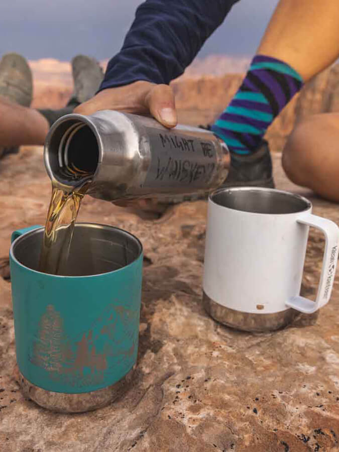 Klean Kanteen 12oz (355ml) Insulated Stainless Steel Travel Mug - Leak Proof Camping Coffee Tumbler for Hot & Cold Beverages - Perfect for Hiking, Camping, Office and Outdoor Adventures