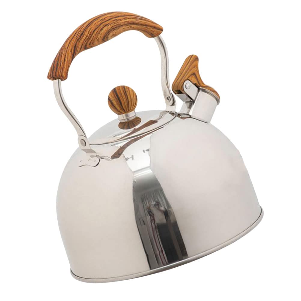 Premium Stainless Steel Whistling Tea Kettle - 2.5QT Stovetop Espresso Pot for Gas & Induction, Camping Water Boiling Kettle for Outdoor Cooking, Perfect for Home, RV & Backpacking Trips