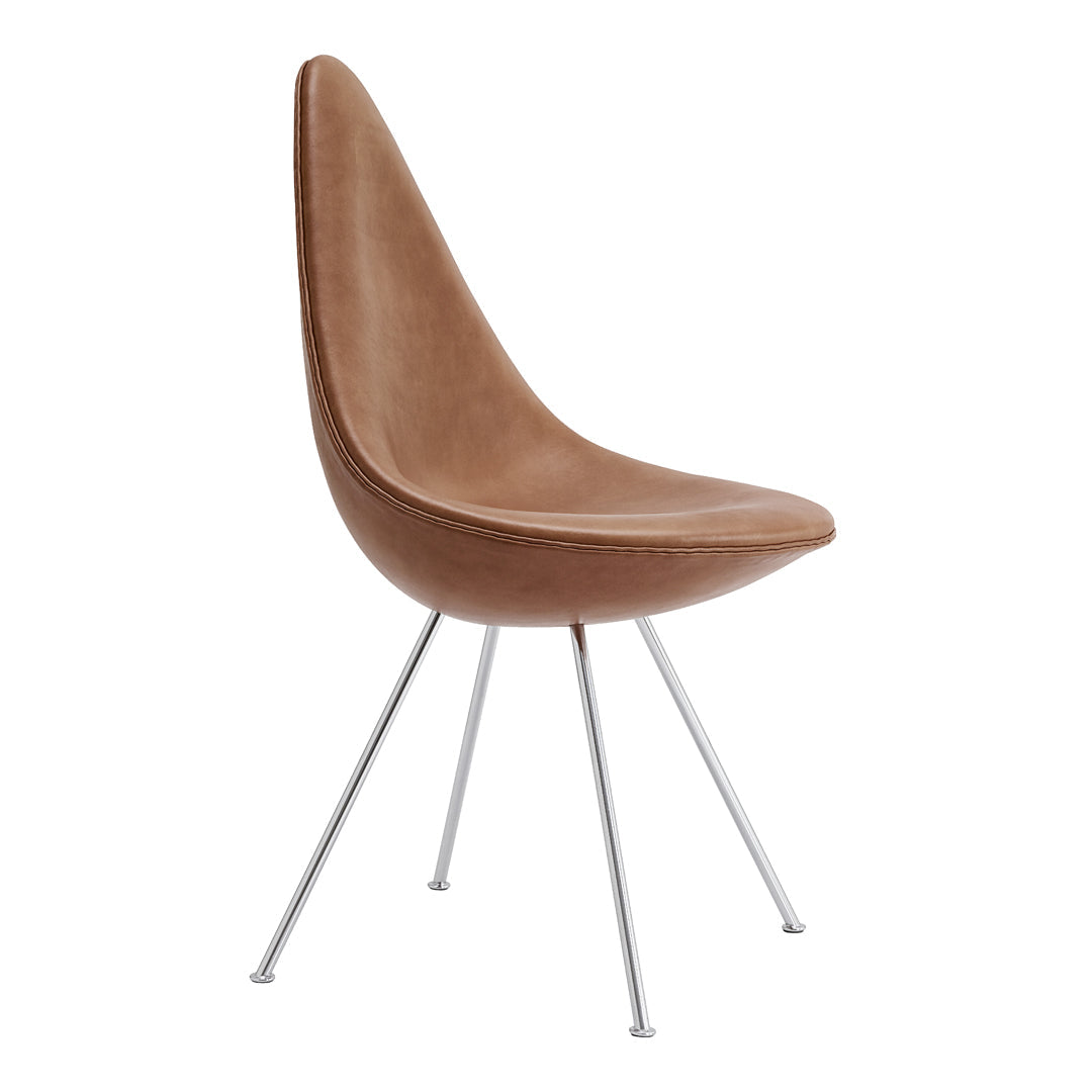 Premium Leather Upholstered Drop Side Chair - Modern Accent Chair for Living Room, Dining Room & Office - Comfortable Seating for Home & Workspace
