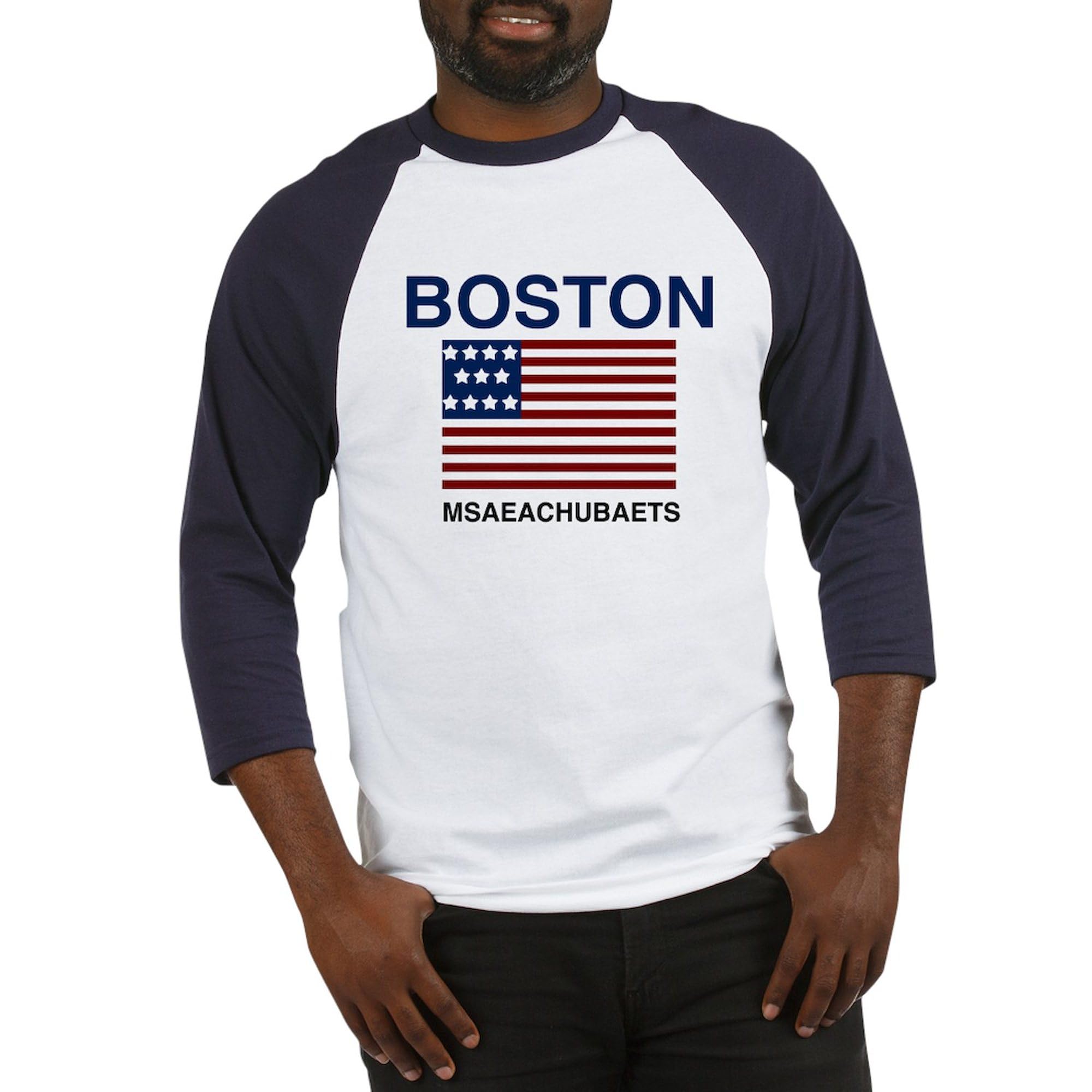 Boston Red Sox Baseball Jersey for Men - Cotton 3/4 Raglan Sleeve Shirt | Vintage Sports Fan Apparel | Game Day, Tailgating & Casual Wear