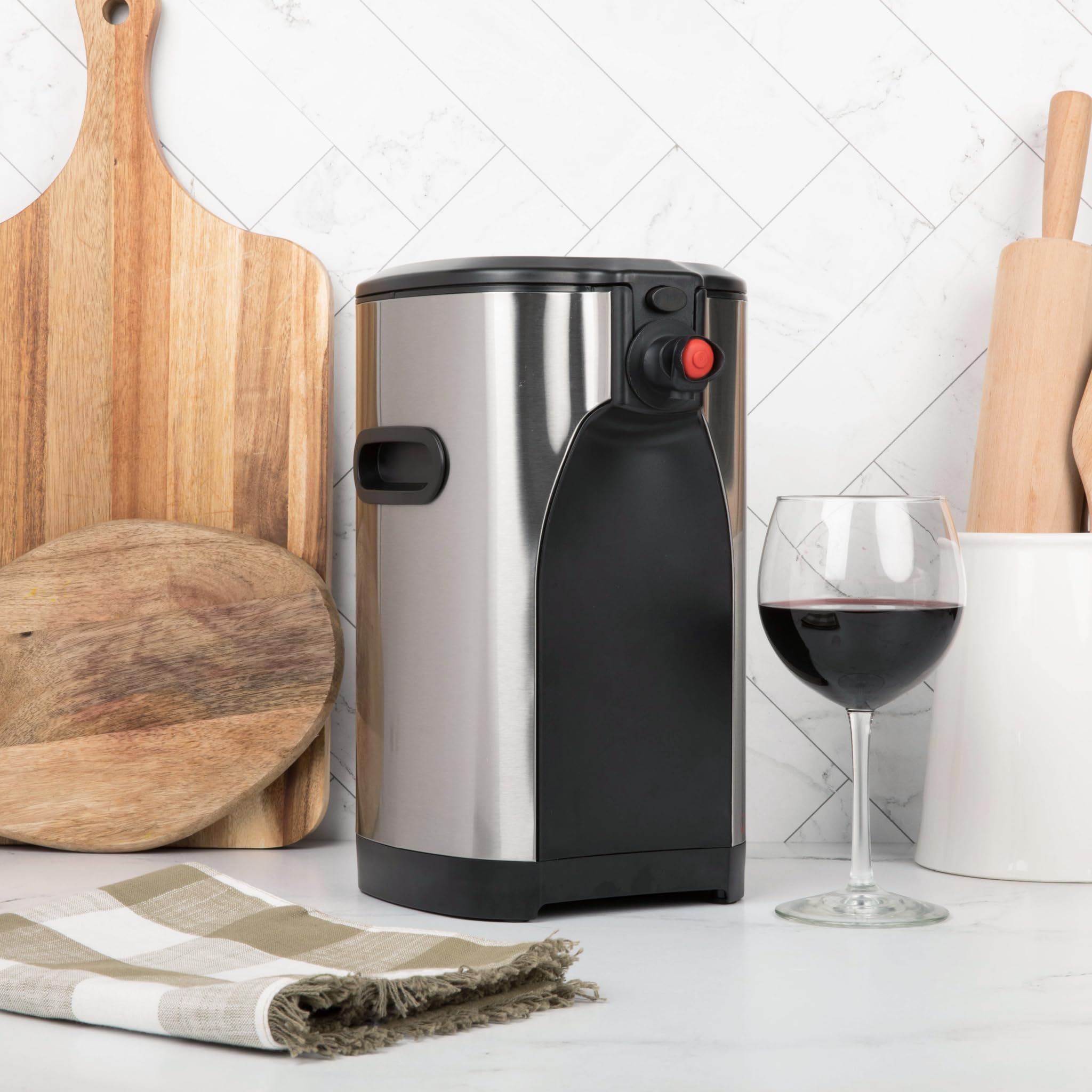 Premium 3L Stainless Steel Box Wine Dispenser - Elegant & Efficient Wine Preservation System - Keeps Wine Fresh Up to 6 Weeks - Perfect for Home Bars, Parties, Outdoor Picnics & Office Use
