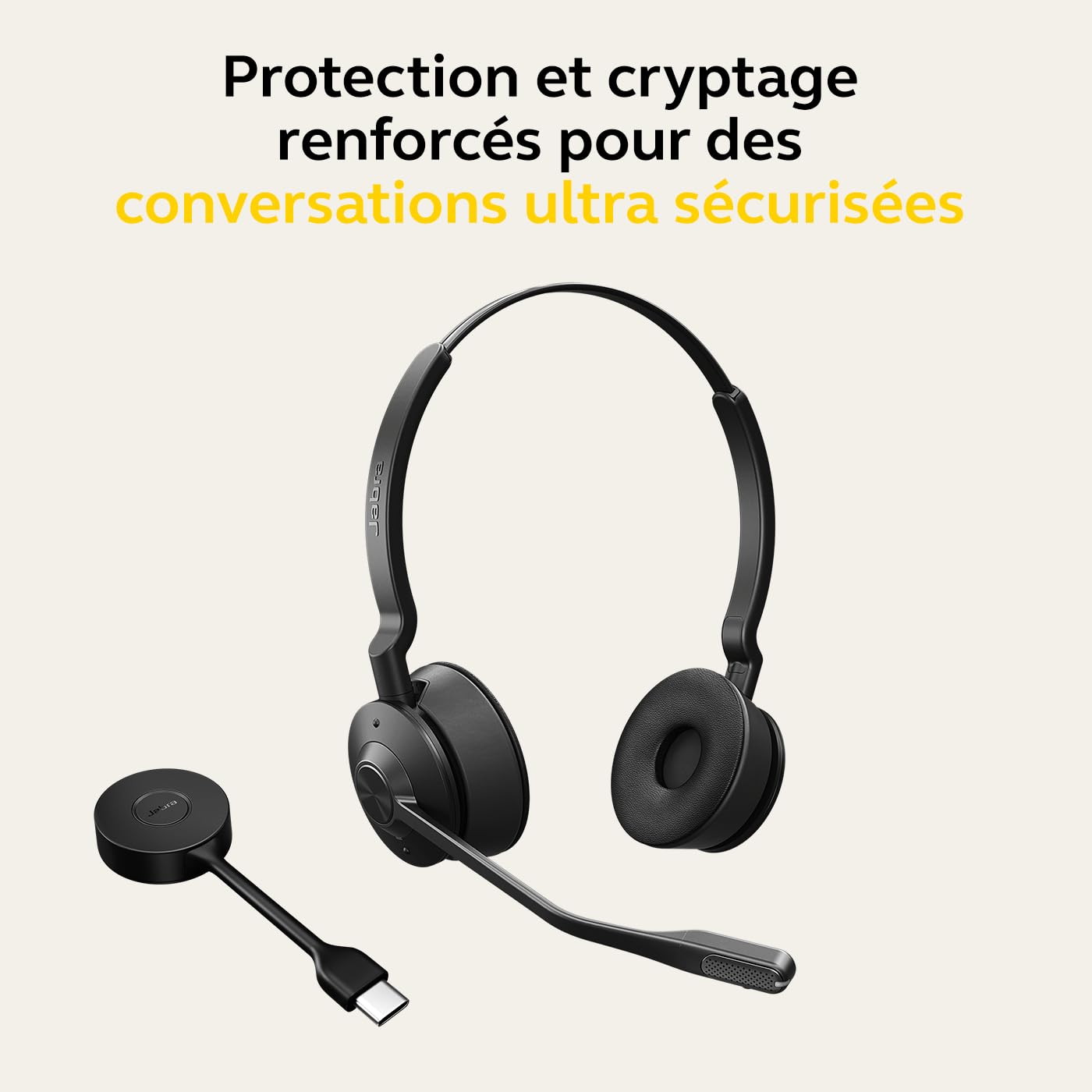 Jabra Engage 55 Wireless Stereo Headset with DECT Adapter - Noise Cancelling Microphone & Extended Range - UC Compatible for Google Meet/Zoom - Includes Charging Base (Black) - Perfect for Remote Work, Call Centers & Office Communication