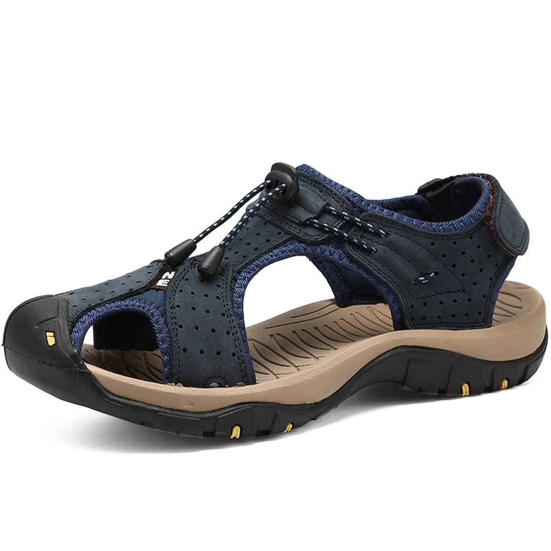 CHENSAN Men's Hiking Sandals - Breathable Leather Walking Shoes for Beach, Water Sports & Outdoor Adventures | Comfortable Waterproof Sandals for Travel, Camping & Summer Activities