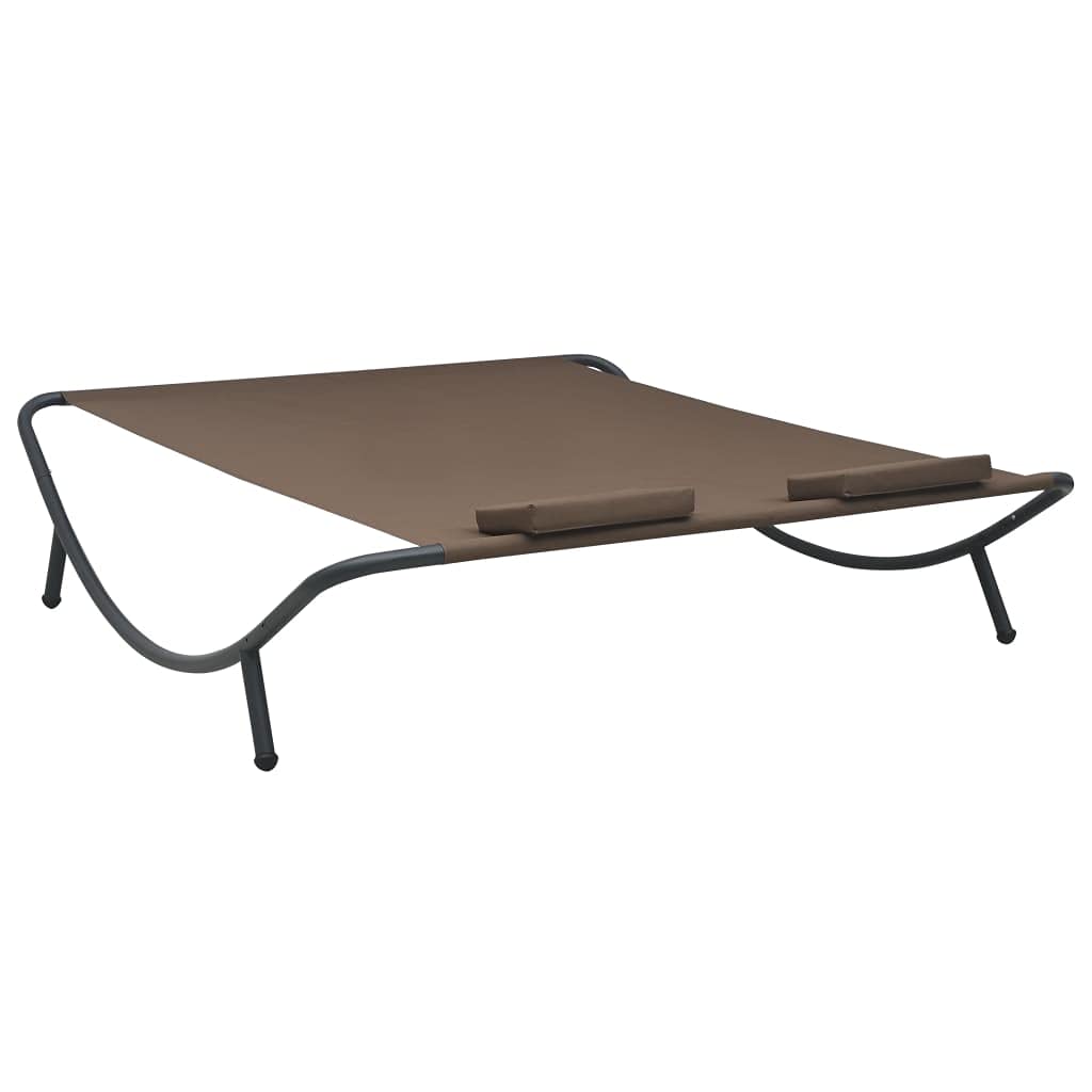 Outdoor Lounge Bed - Durable Fabric in Brown for Lawn, Courtyard, Beach & Sunbathing | Perfect for Patio Relaxation, Backyard Lounging & Poolside Comfort