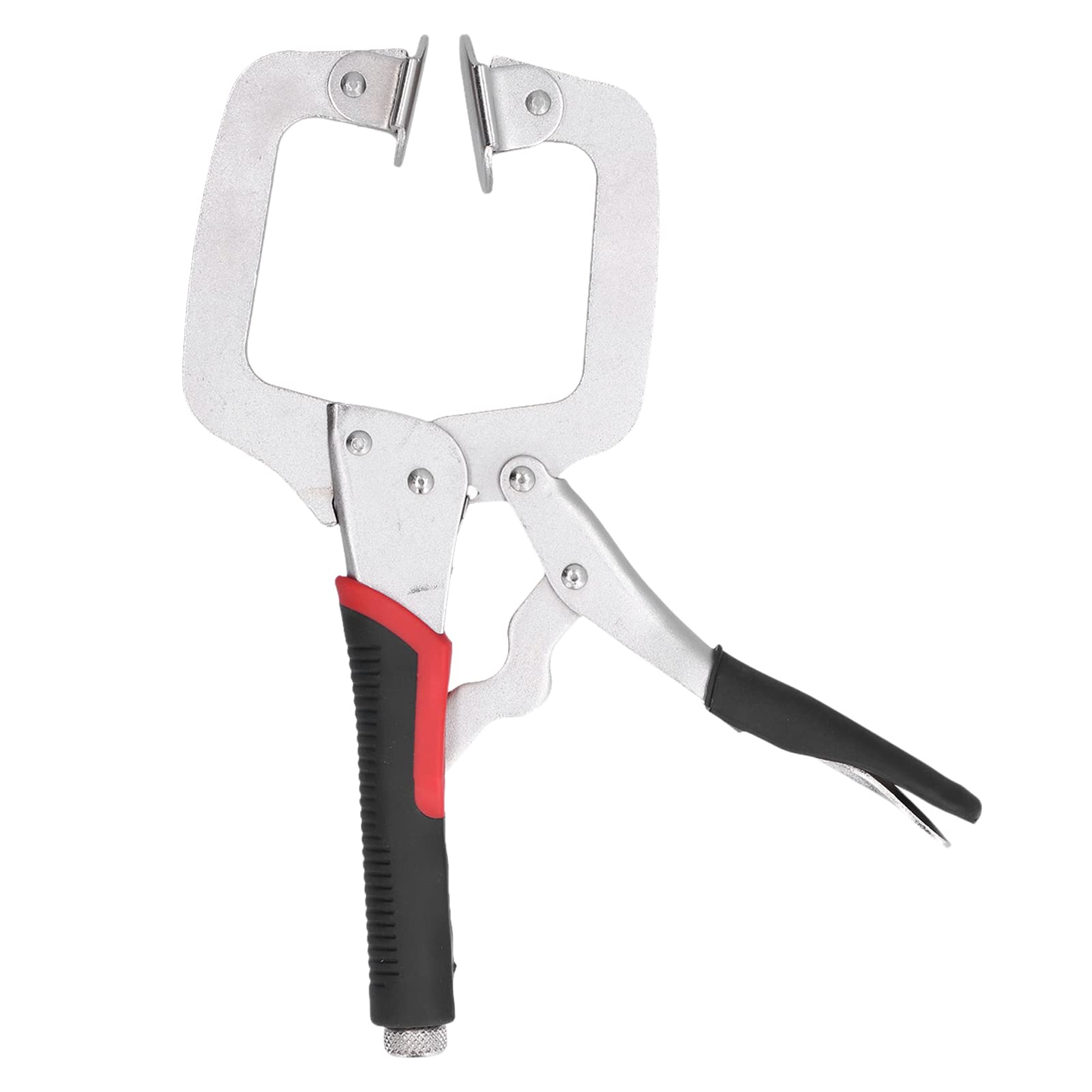 Heavy Duty C-Clamp Locking Pliers with Rotating Chuck & Comfort Grip - High Hardness Metal Pocket Hole Clamp for Welding, Woodworking, DIY Projects (Perfect for Cabinet Making, Furniture Repair and Metal Fabrication)