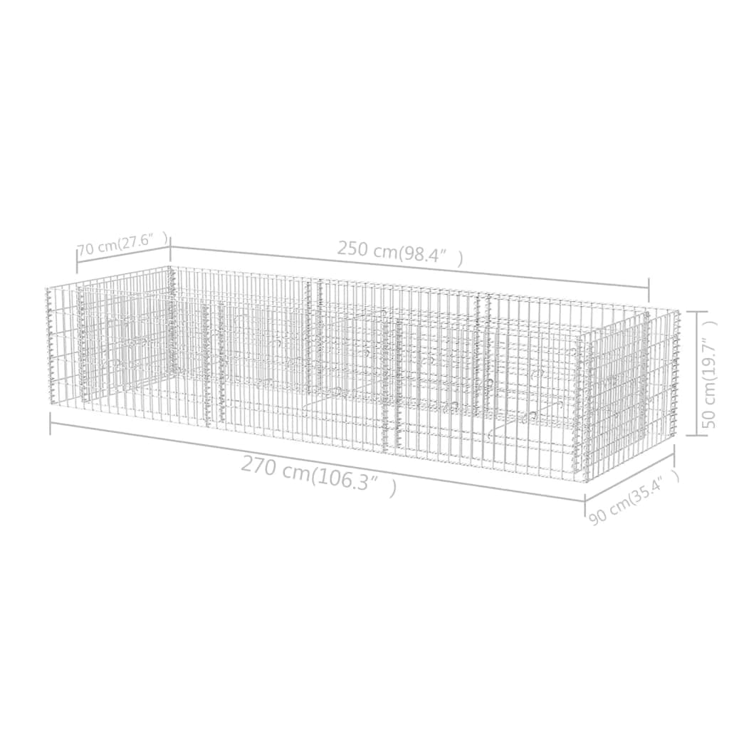 Galvanized Steel Gabion Raised Garden Bed - 106.3