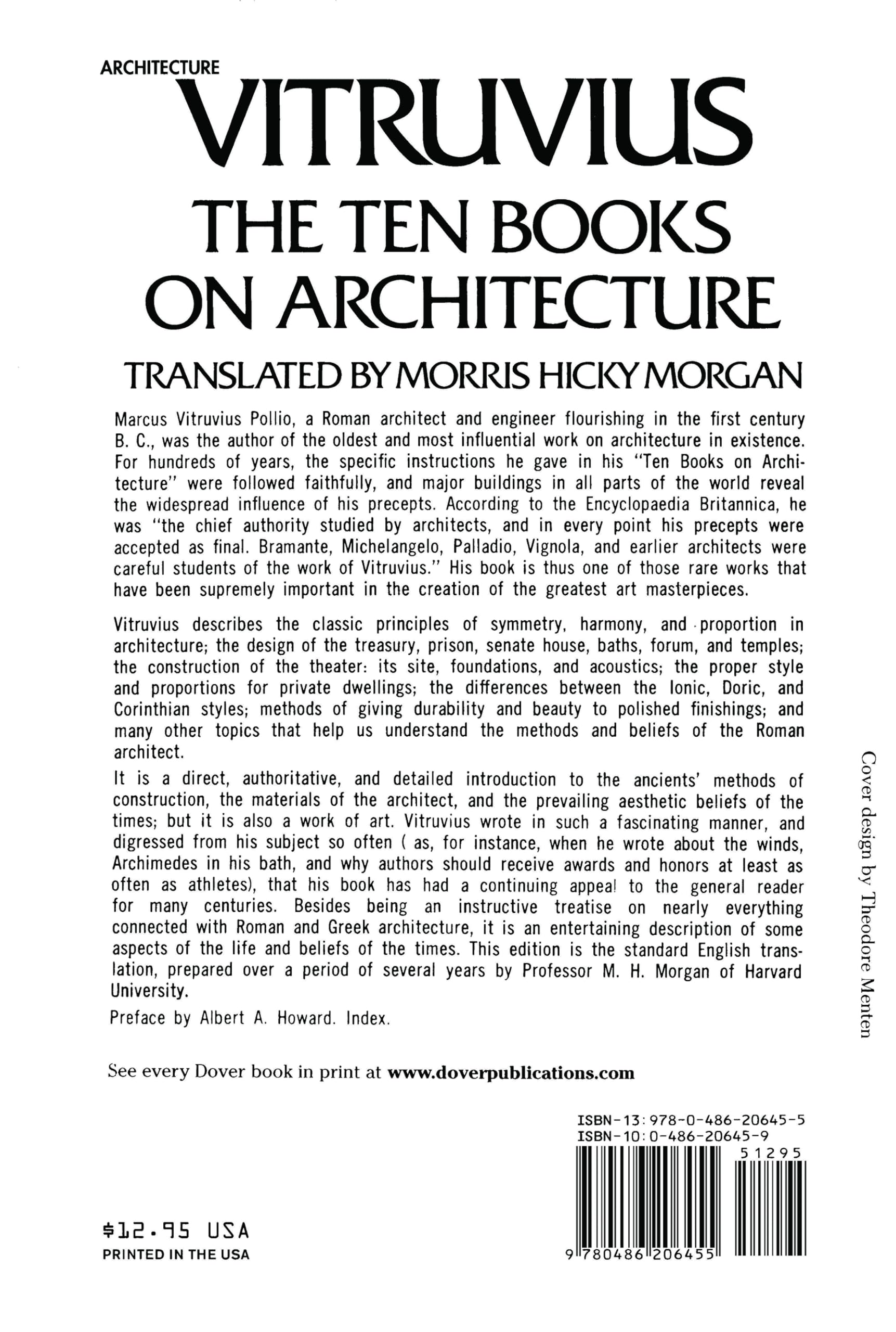 Vitruvius: The Ten Books on Architecture (Volume 1) - Classic Architectural Treatise for Students, Historians & Designers | Perfect for Architecture Studies & Historical Research