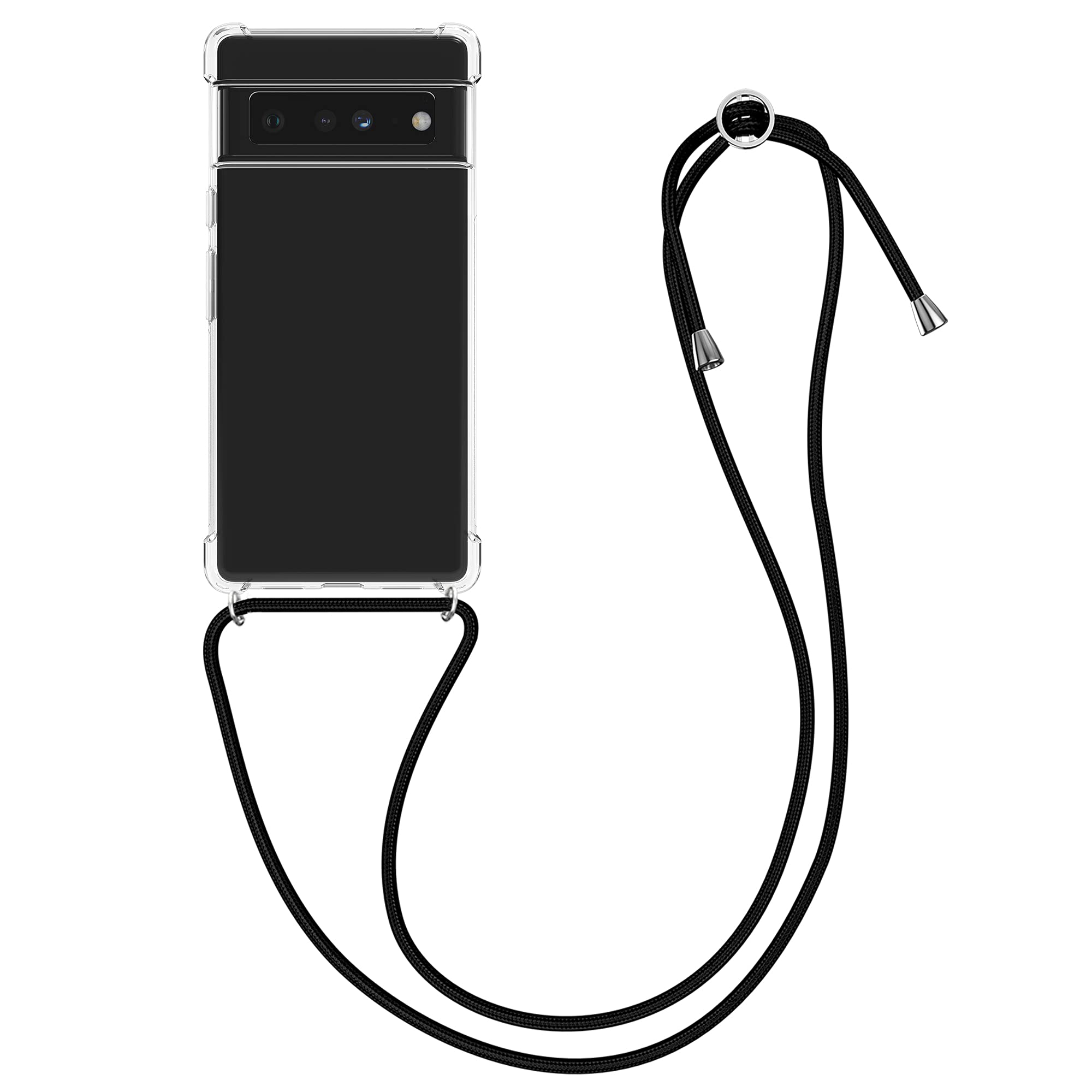 kwmobile Clear TPU Case for Google Pixel 6 Pro with Lanyard - Slim Crossbody Phone Cover for Daily Use